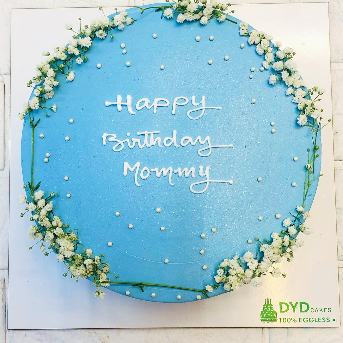 Birthday Blue Flower Cake – Bento Cakes Noida