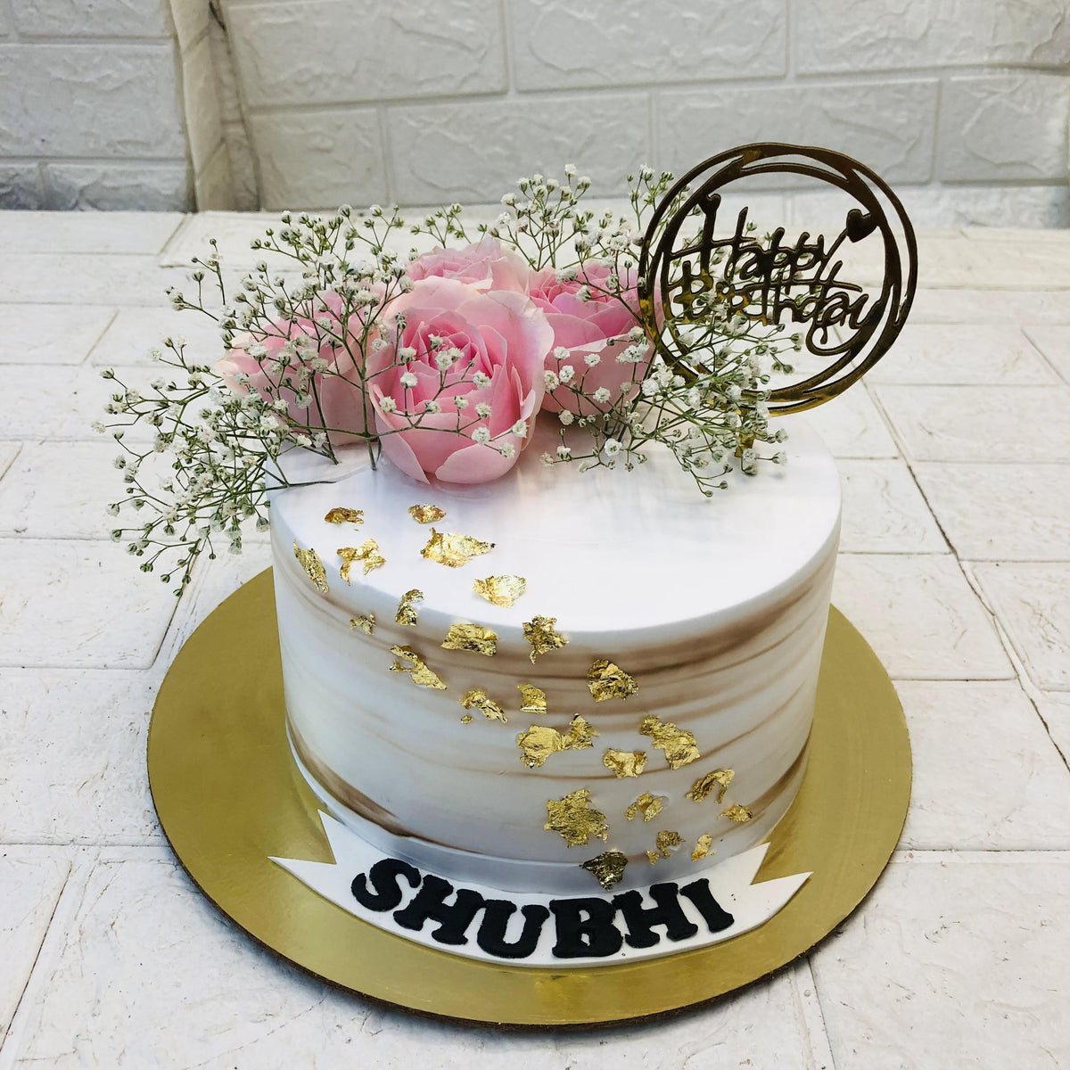 Creamy Floral Cake – Bento Cakes Noida