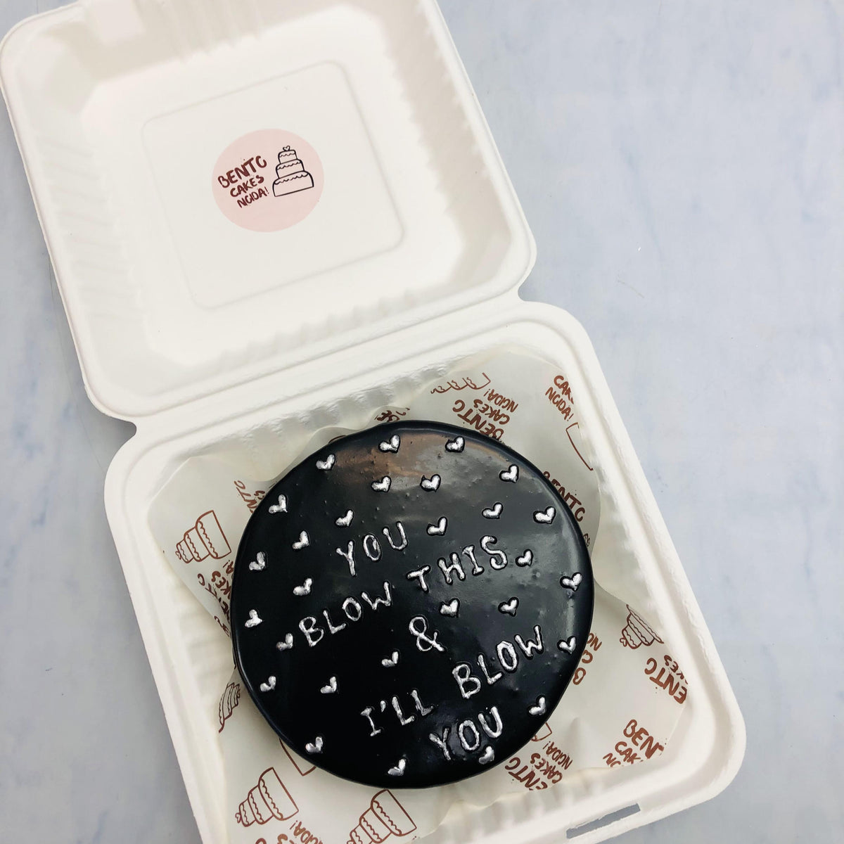 Aesthetic Black Bento Cake – Bento Cakes Noida