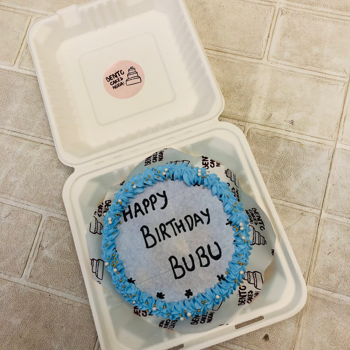 Blue Birthday Fire Bento Cake – Bento Cakes Noida