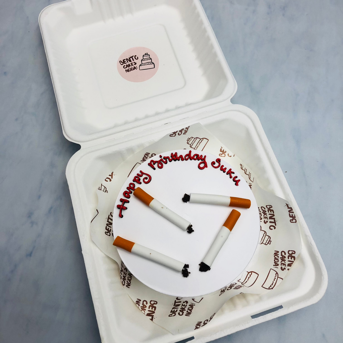Burned Cigarettes Theme Bento Cake – Bento Cakes Noida