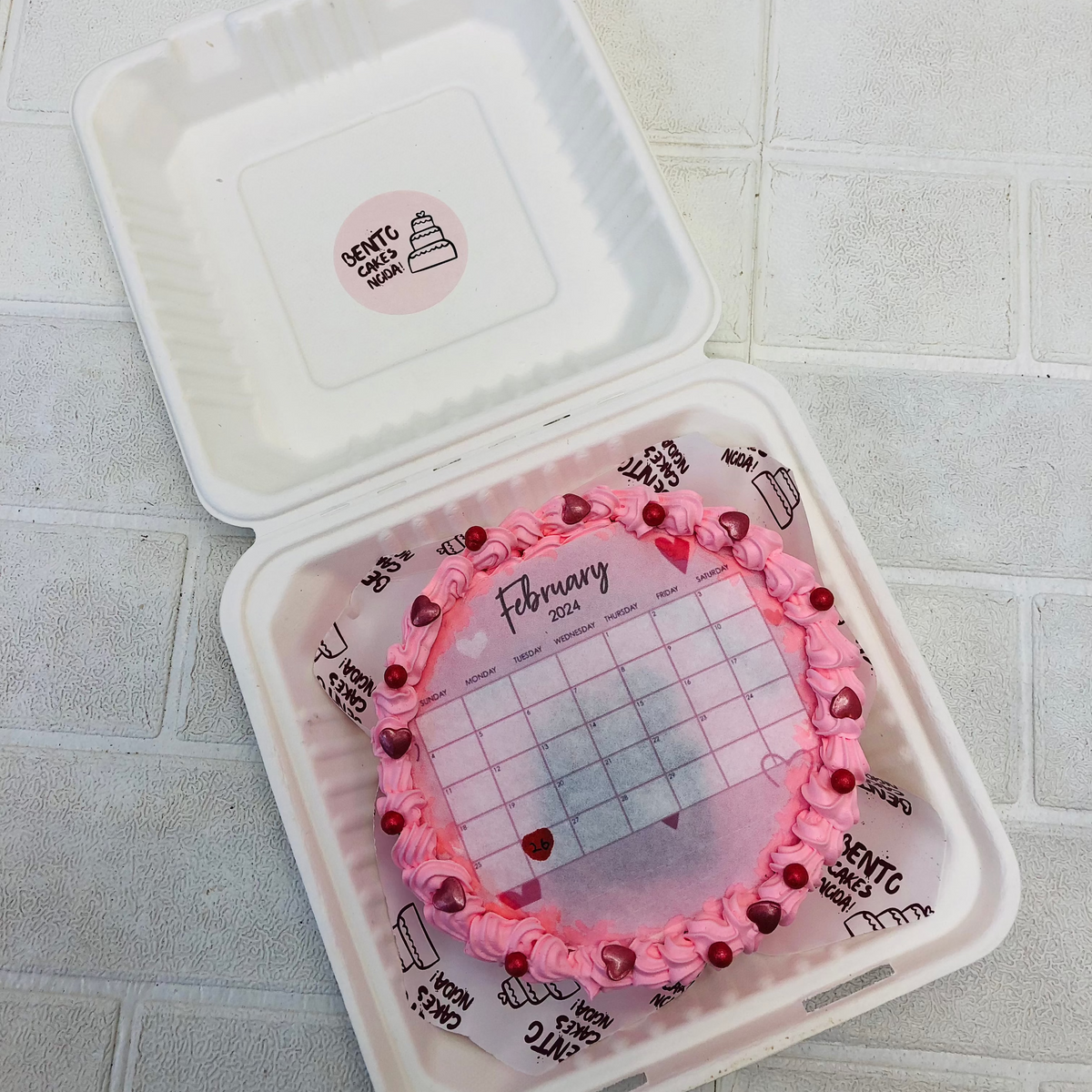 Elegant Pink Fire Bento Cake – Bento Cakes Noida