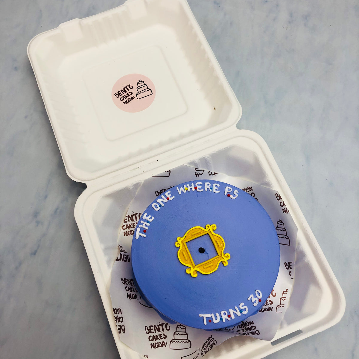 Friends Series Theme Blue Bento Cake – Bento Cakes Noida