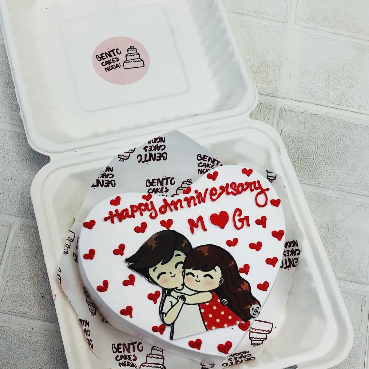 Lovely Anniversary Theme Bento Cake – Bento Cakes Noida