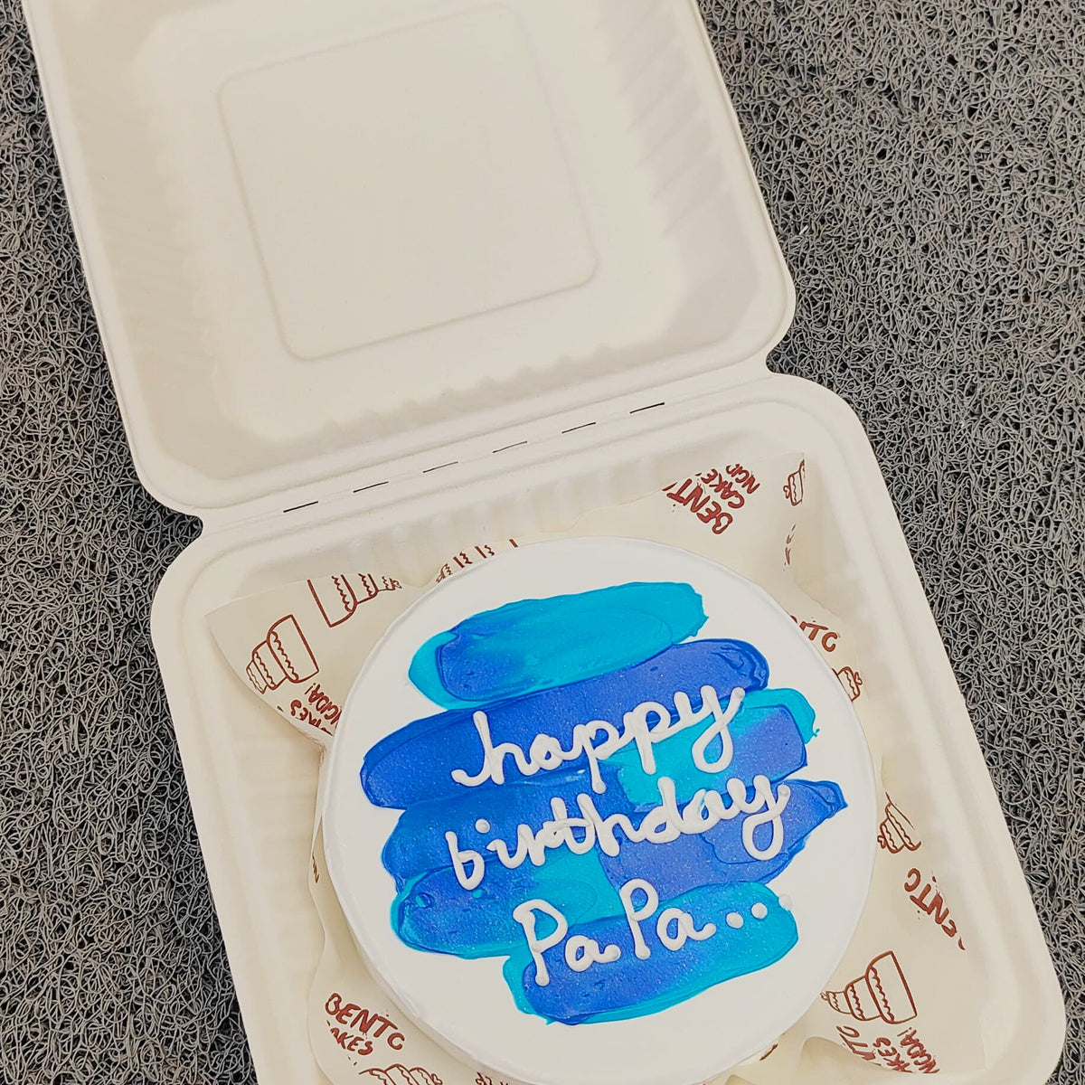 White Blue Father Bento Cake – Bento Cakes Noida