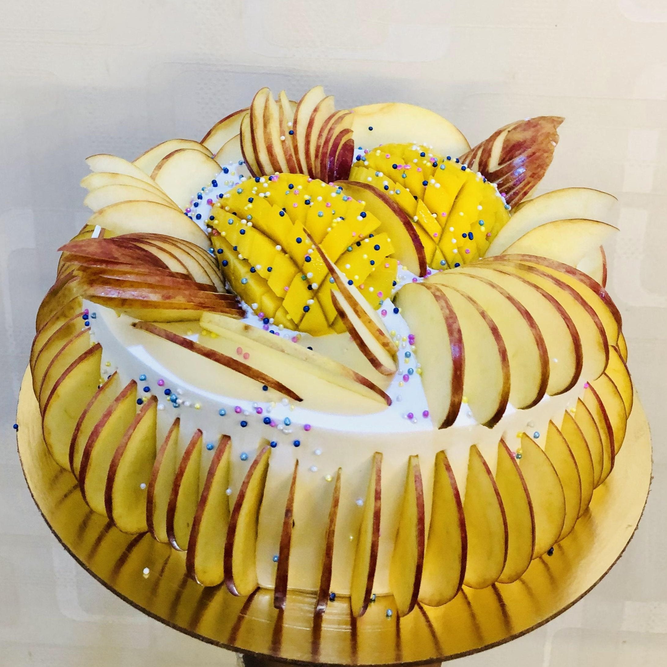 Mango Apple Mix Fruits Cake