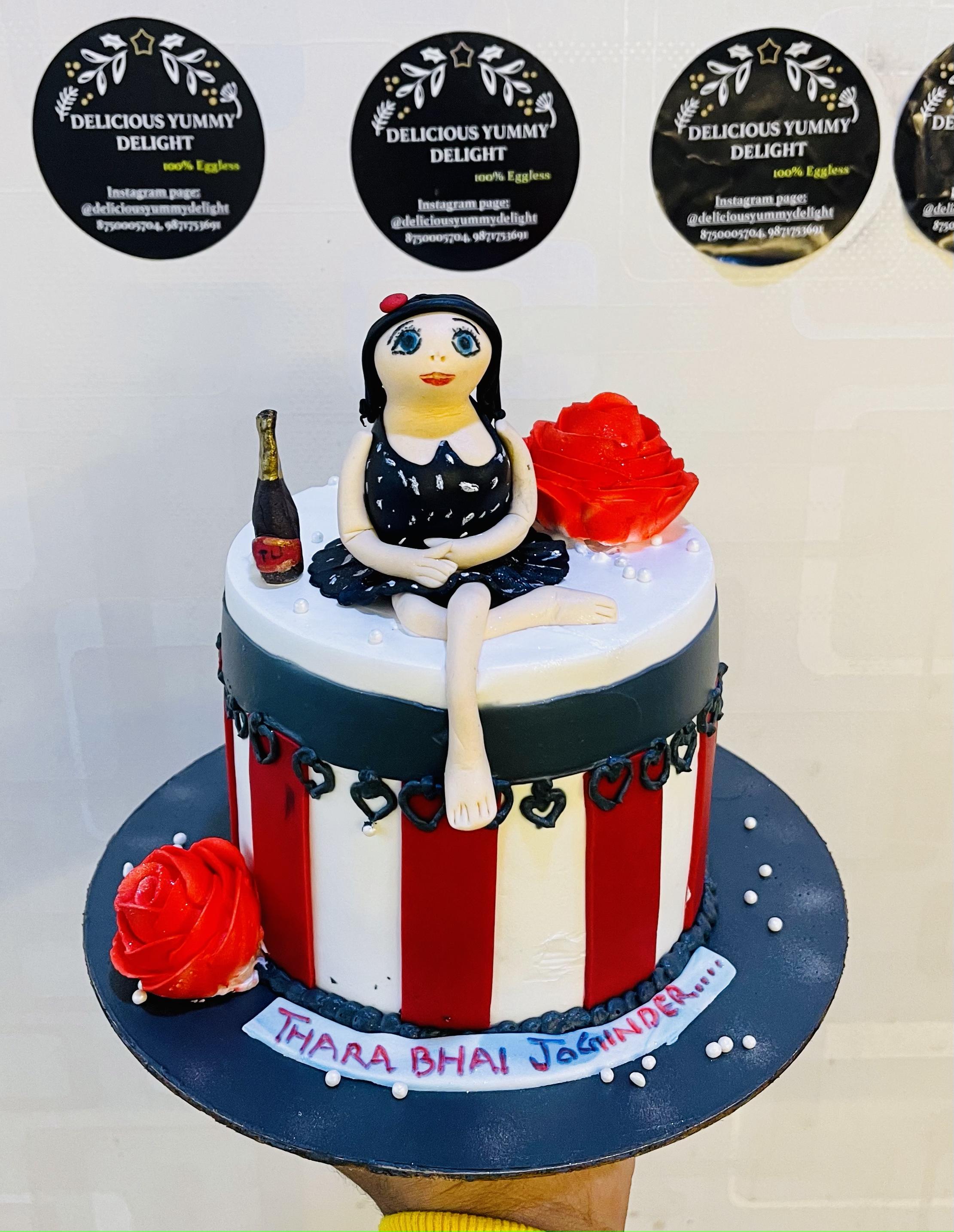 100% Eggless Rockabilly Girl Cake in Noida , Greater Noida, Delhi from DYD Cakes