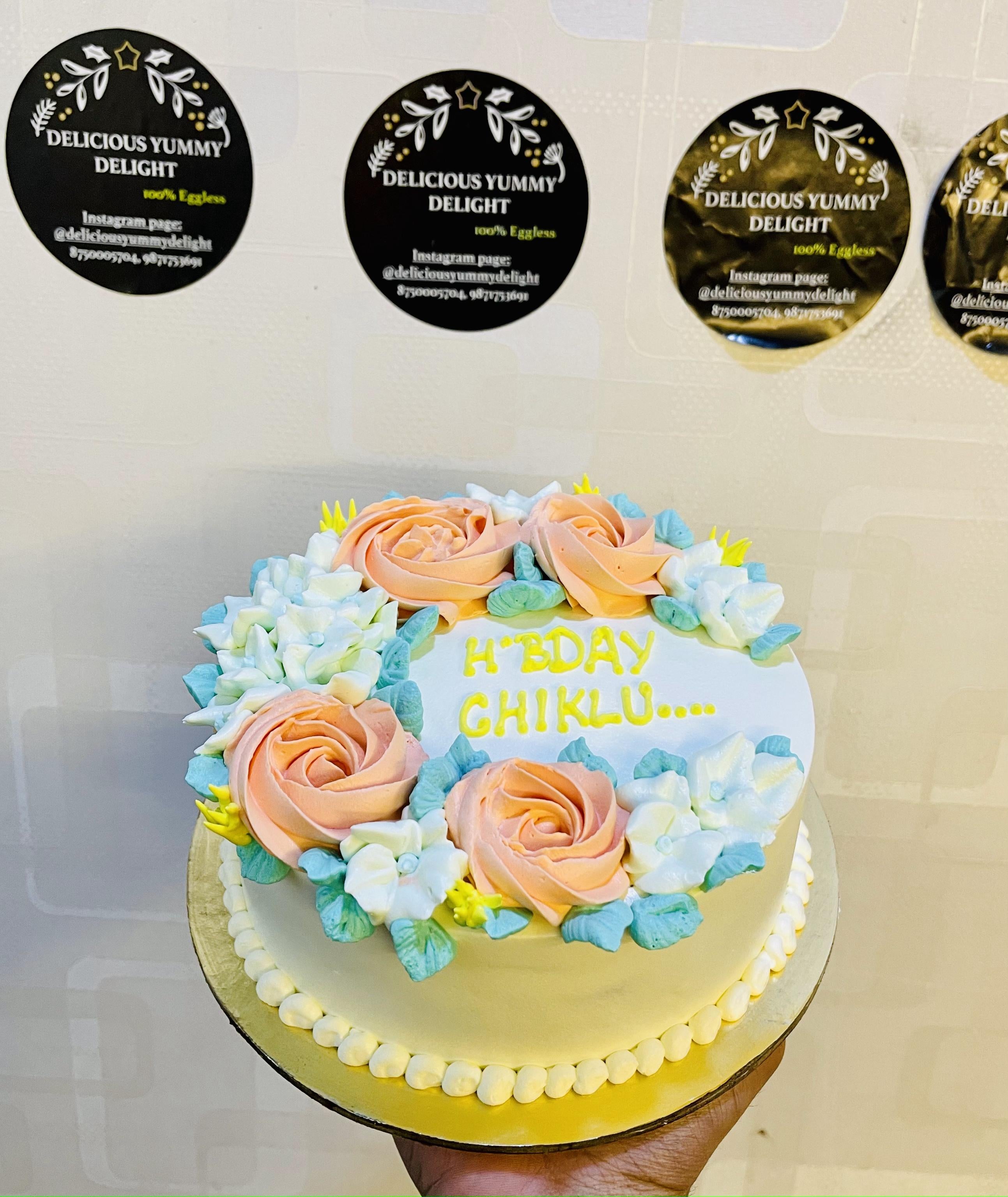 White Orange Flowers Cake
