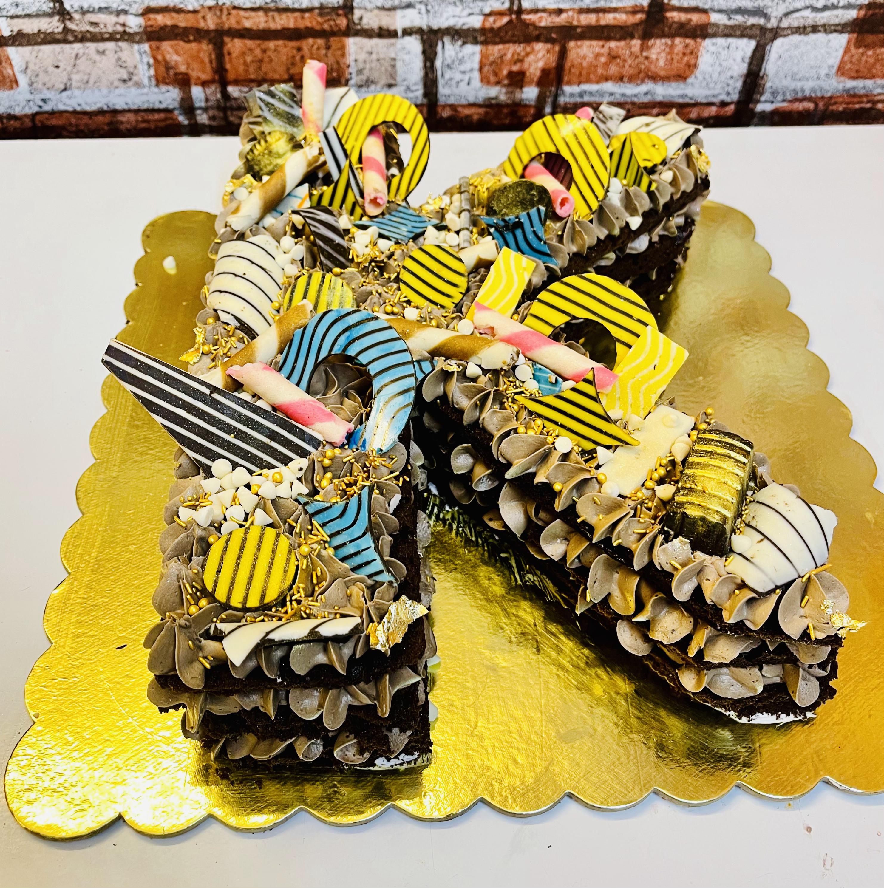 Beautiful Monogram Chocolate Cake