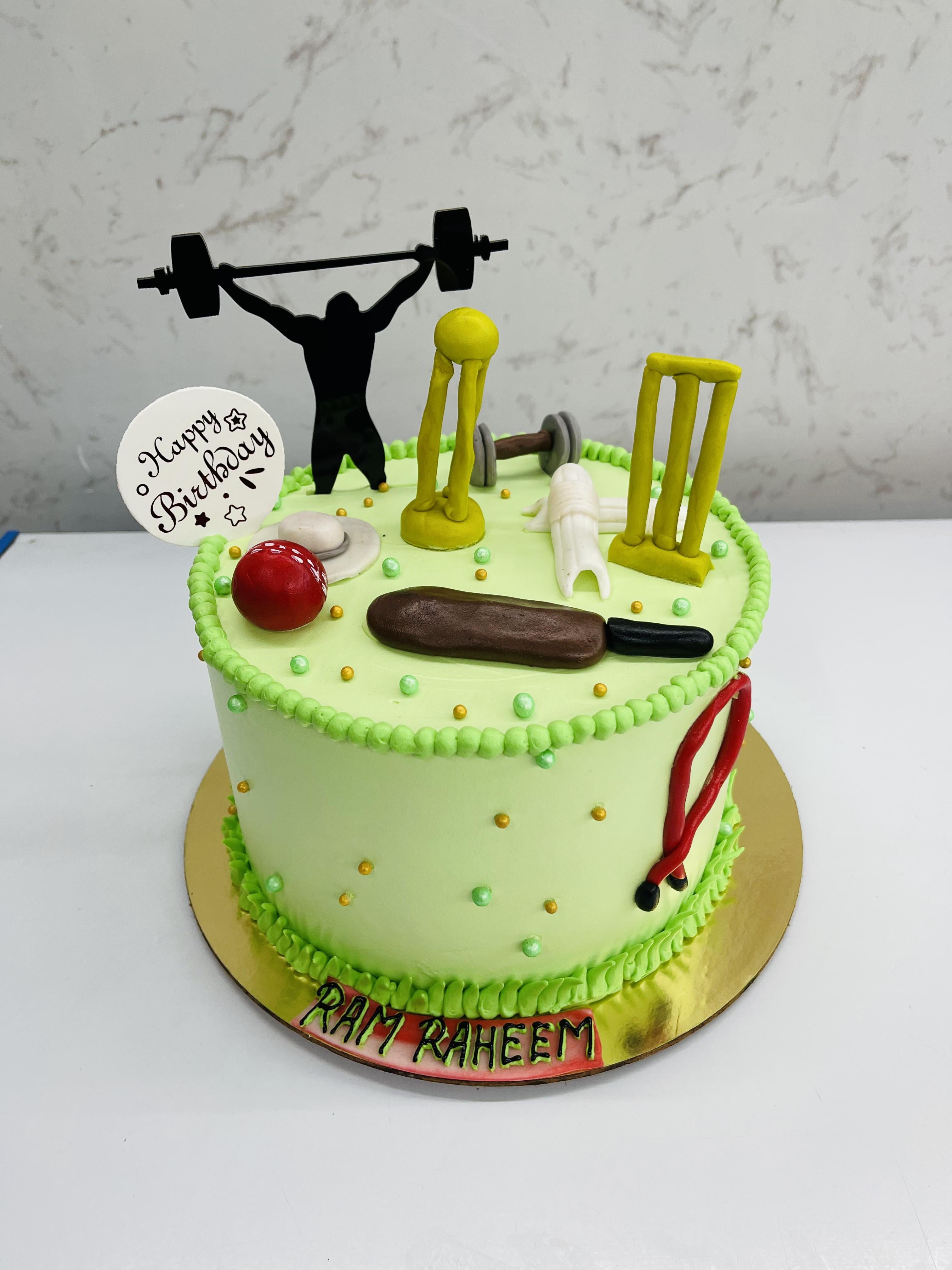 Cricket & Gym Theme Cake