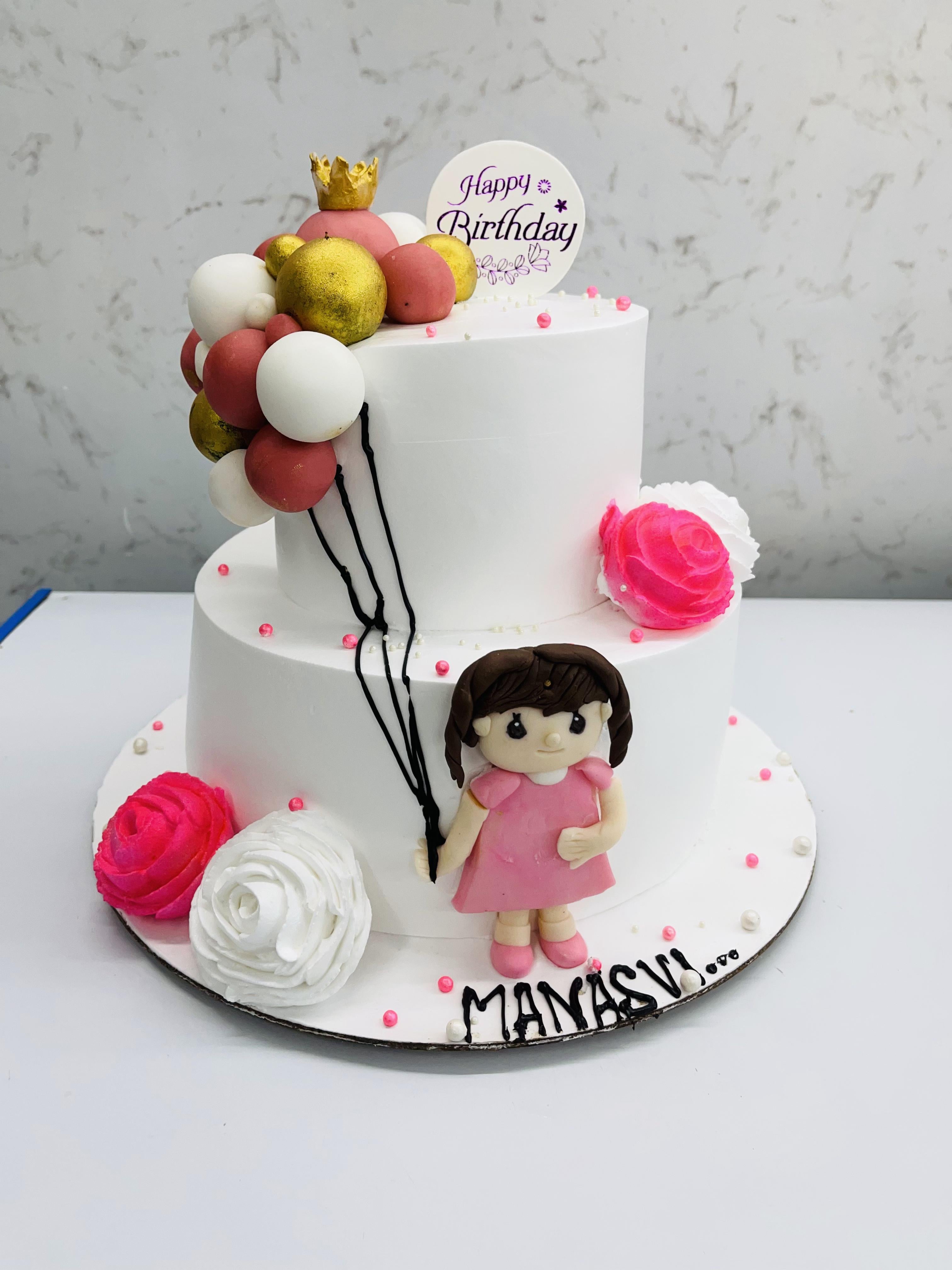Balloon Girl Cake