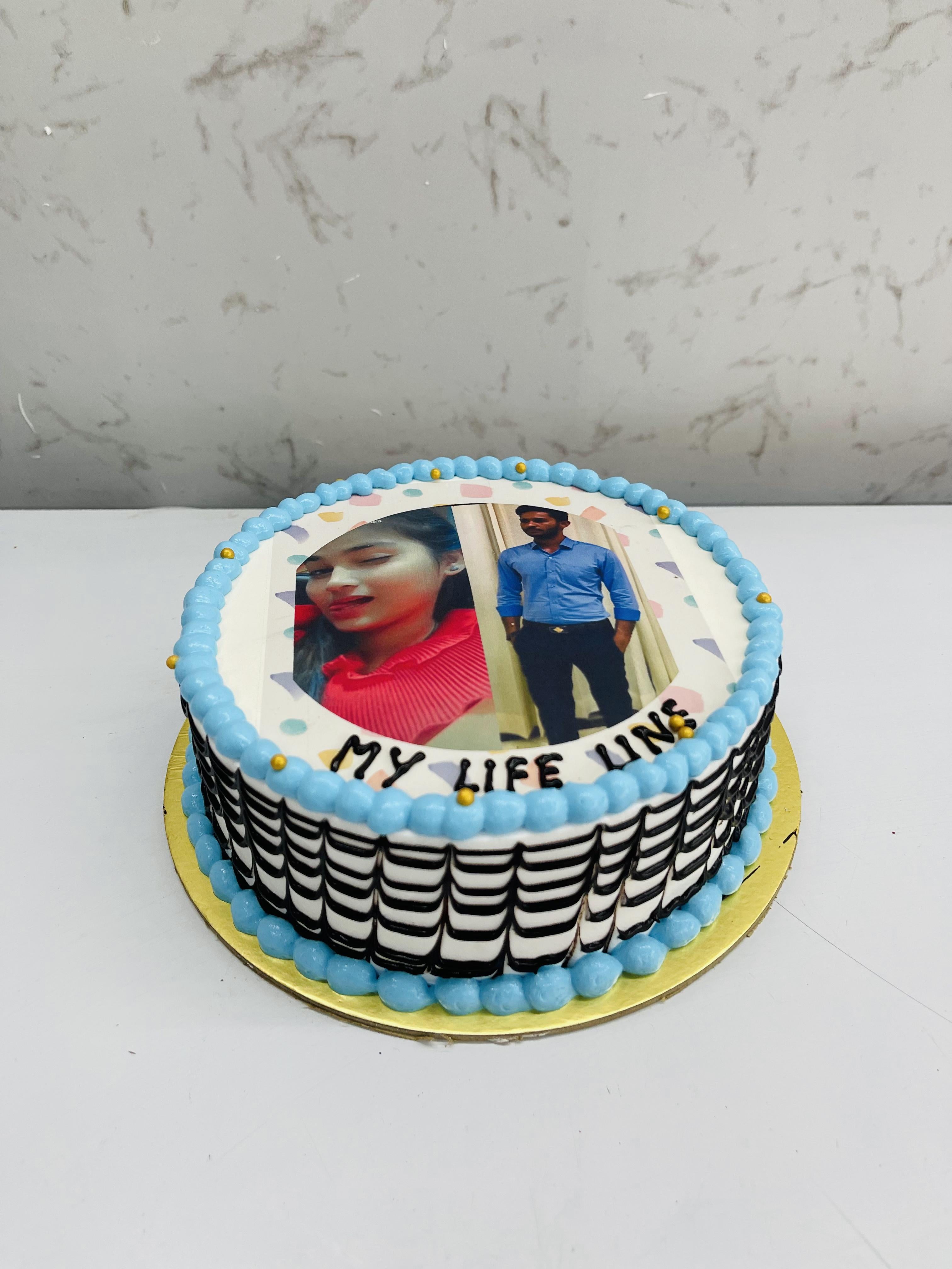 Couple Birthday Photo Cake