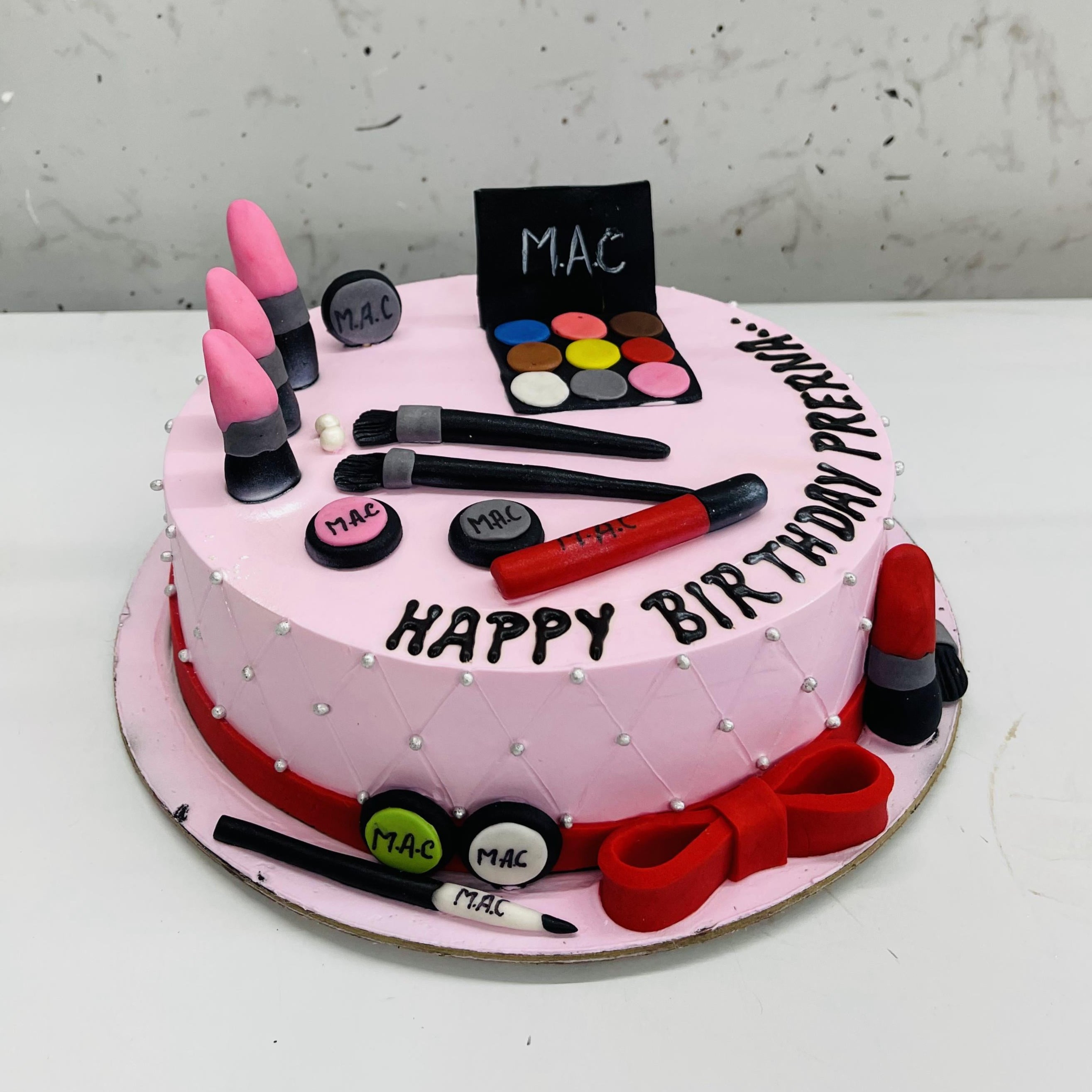 Makeup Theme Fondant Cake