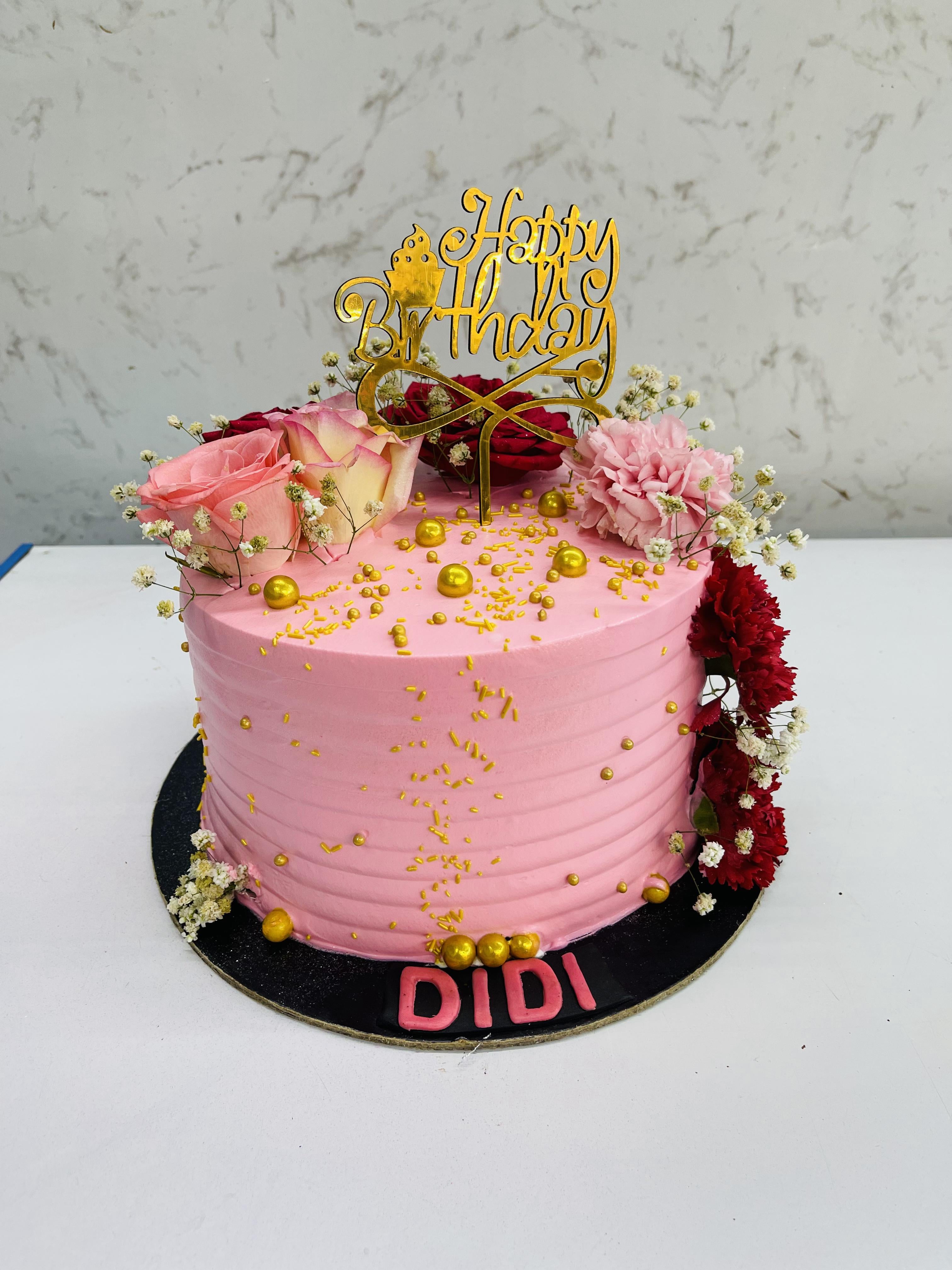 Red Pink Roses Cake
