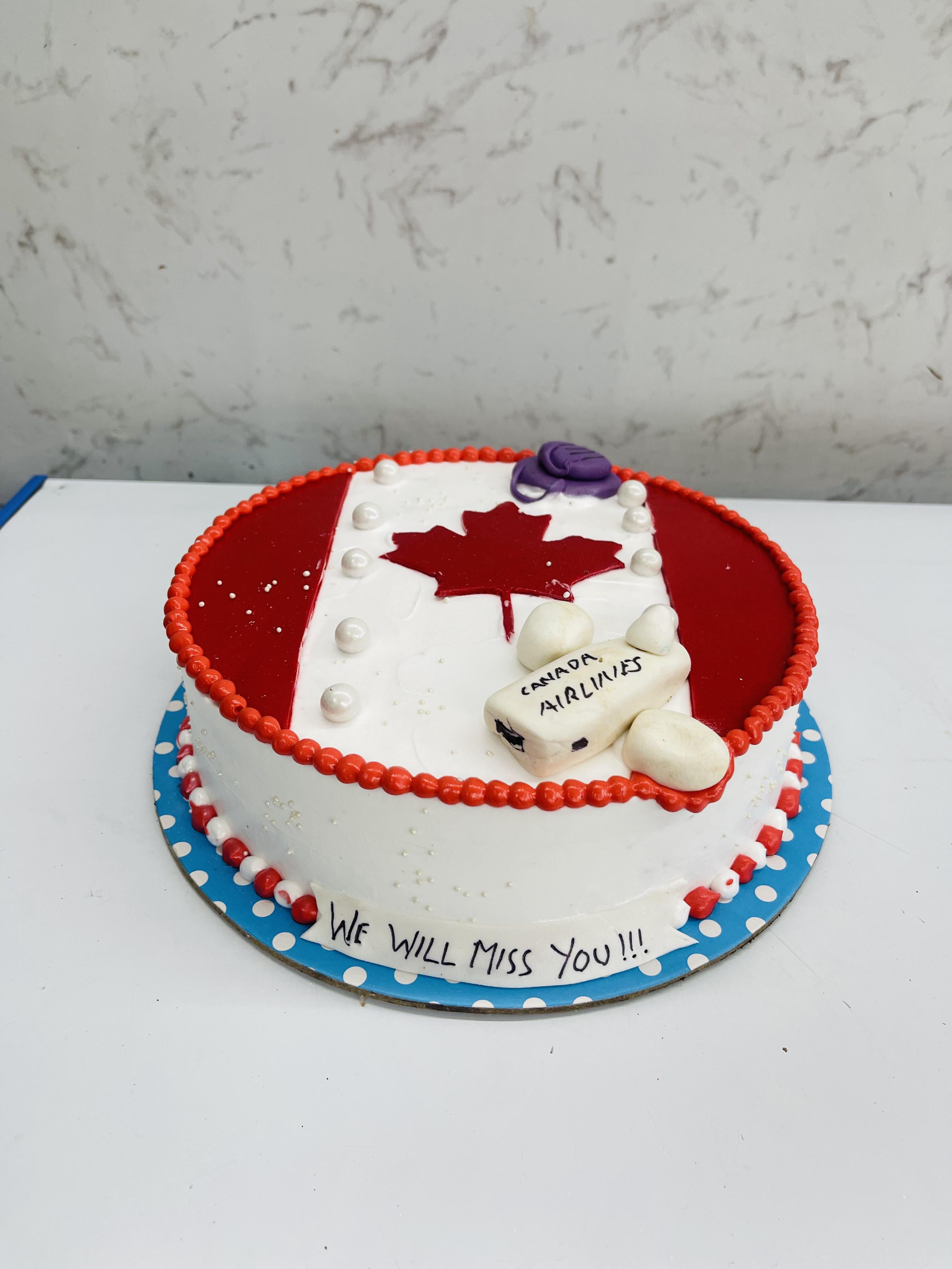 Canada Flag Theme Cake