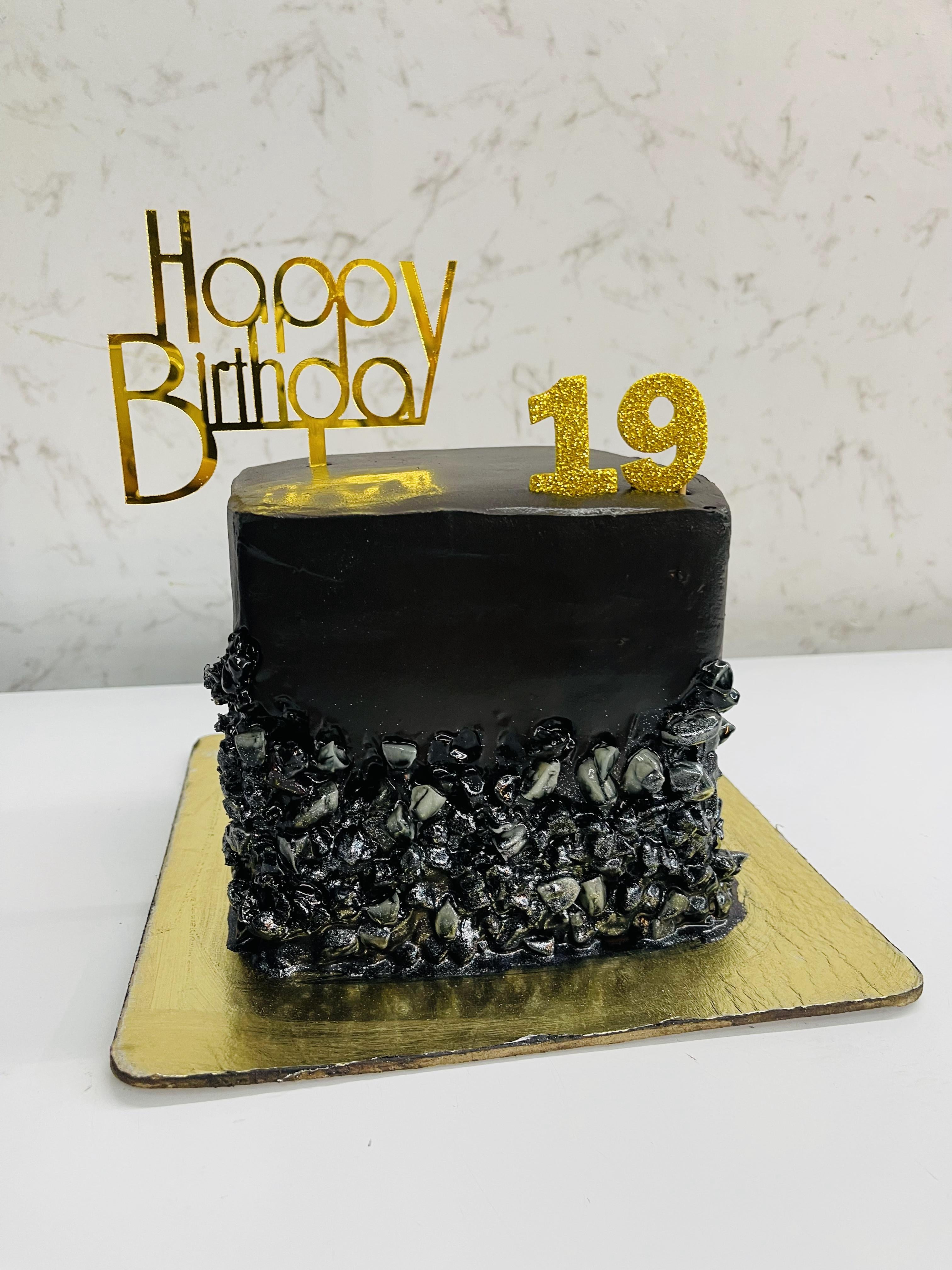 Men's Black Birthday Cake