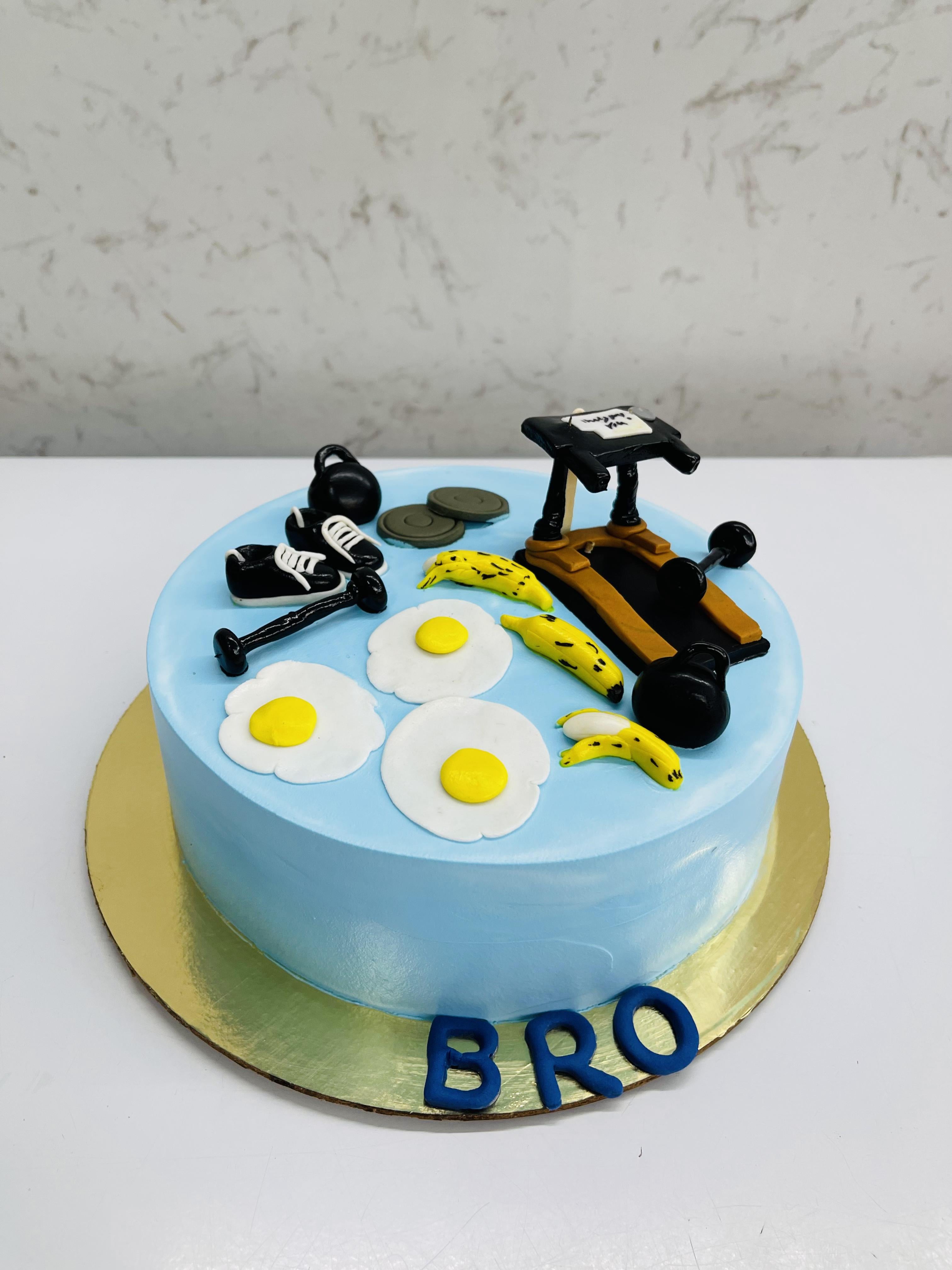 Body Building Theme Fondant Cake