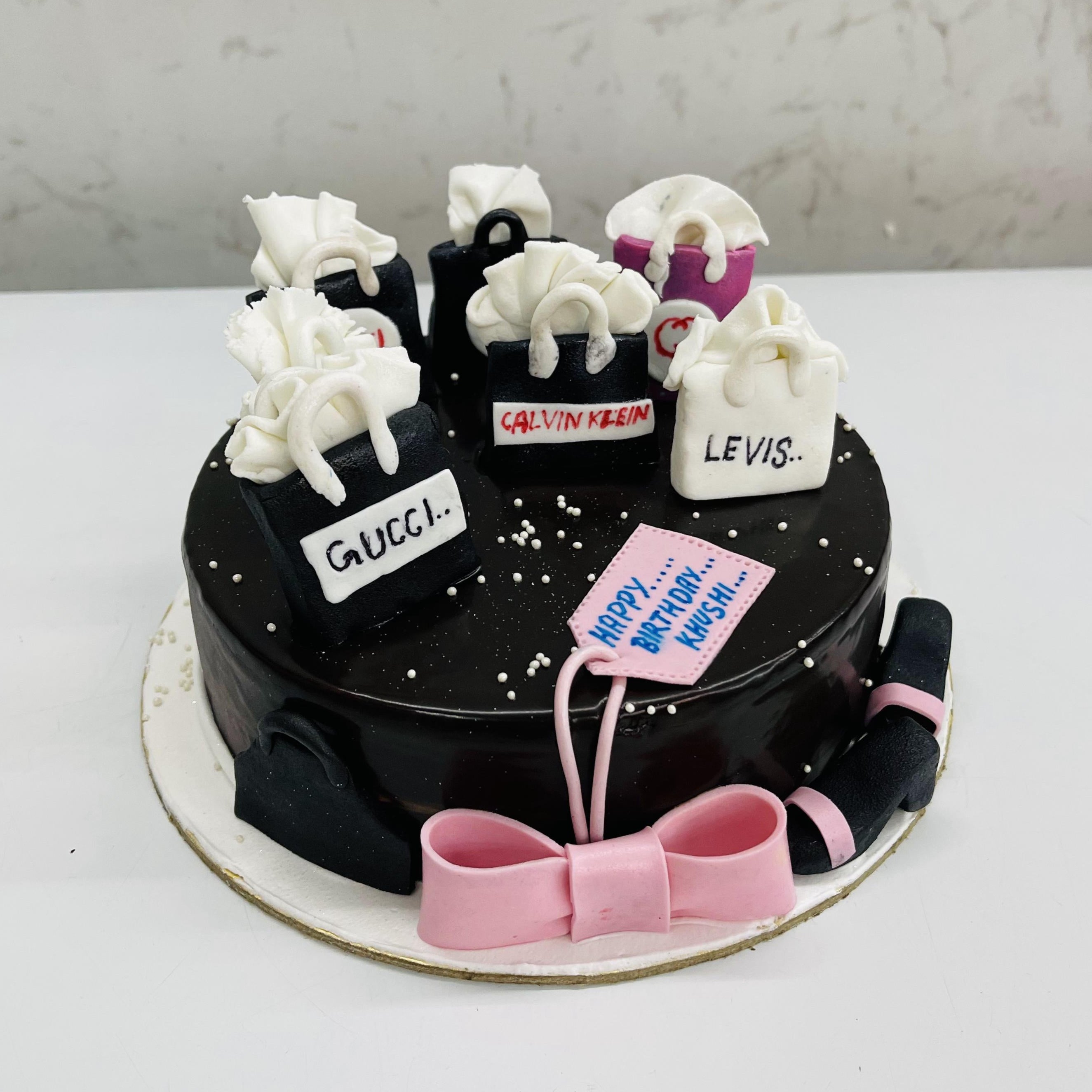 Born To Shop Theme Black Cake