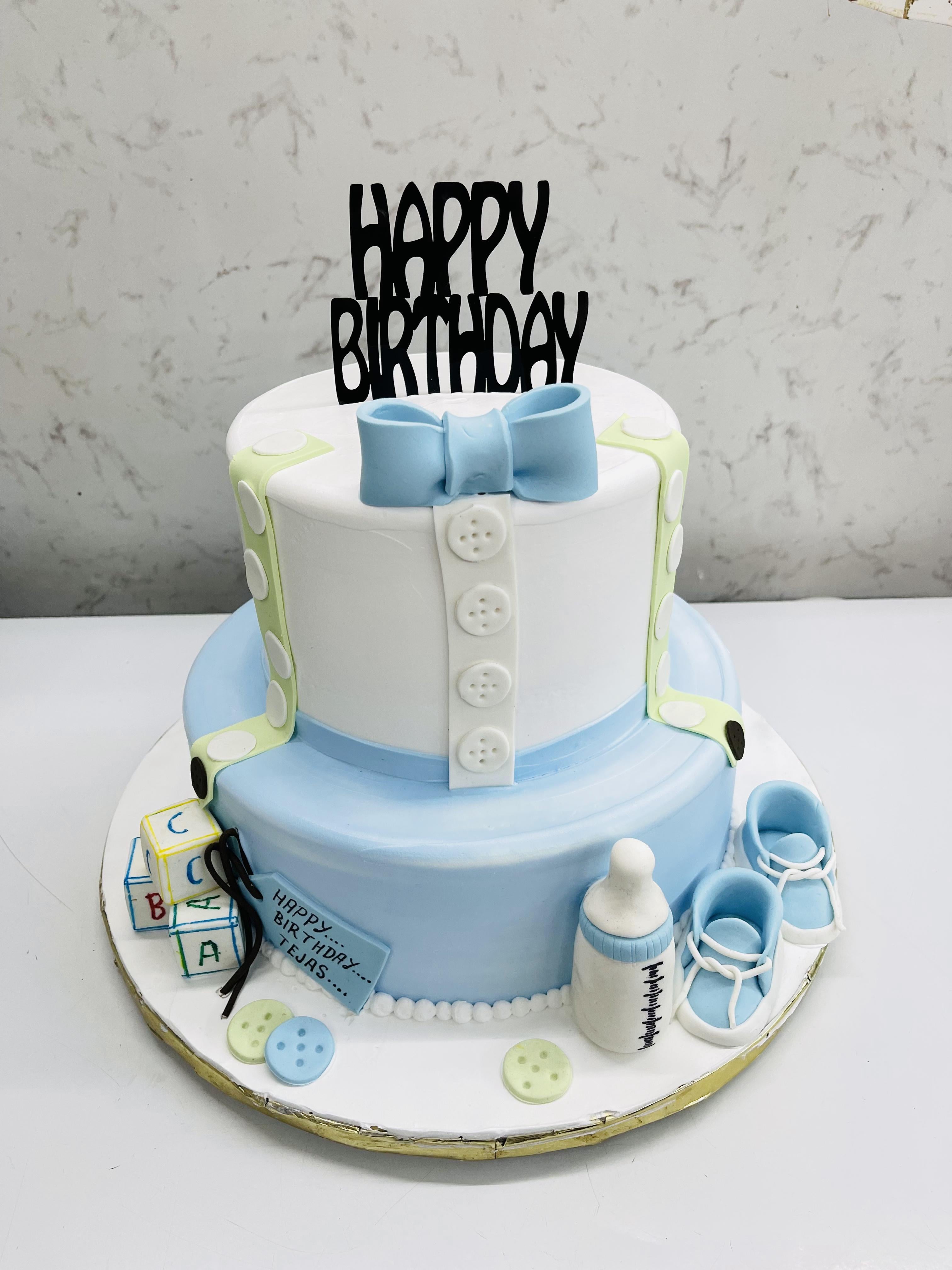 Baby Birthday 2 Tier Cake