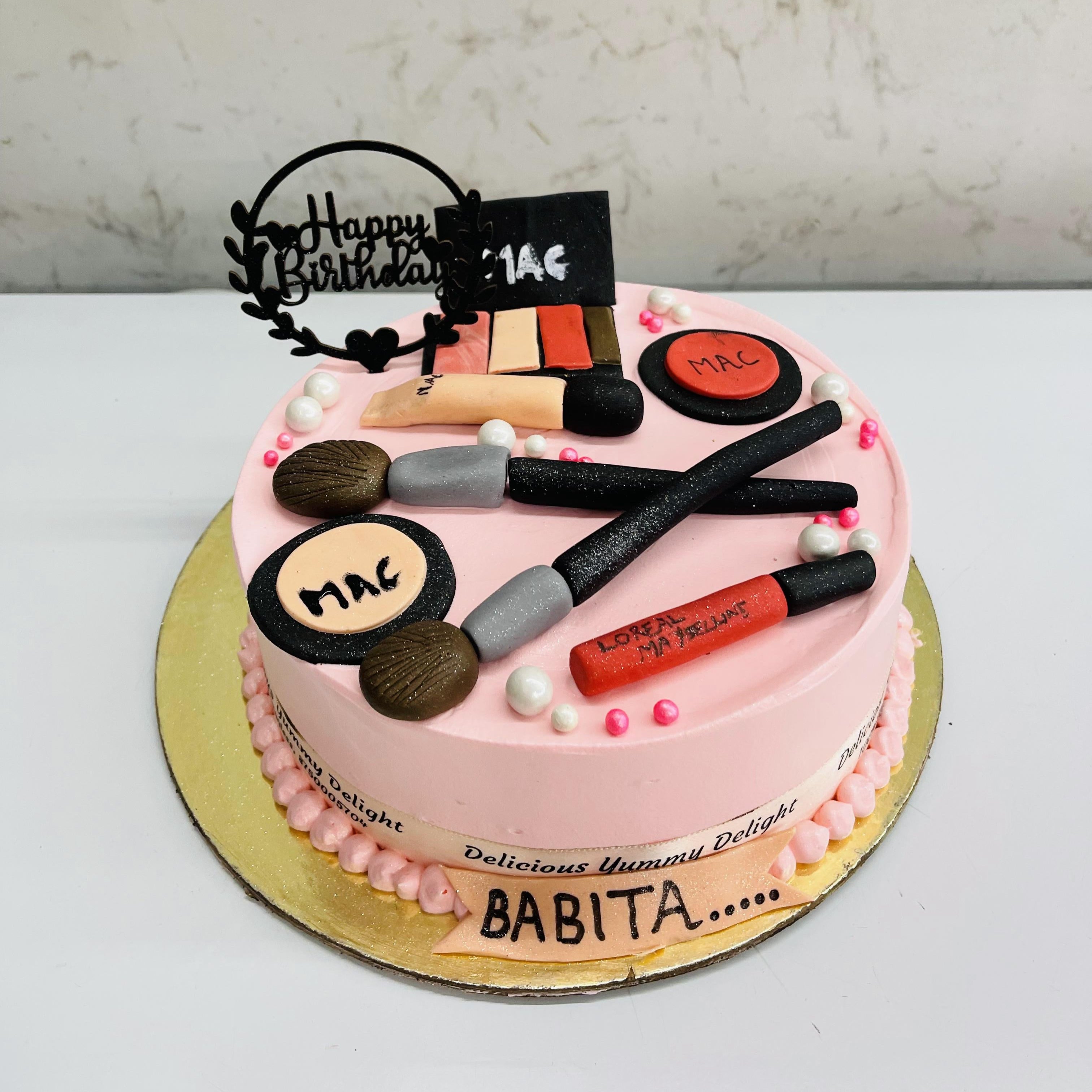 Mac Makeup Fondant Cake