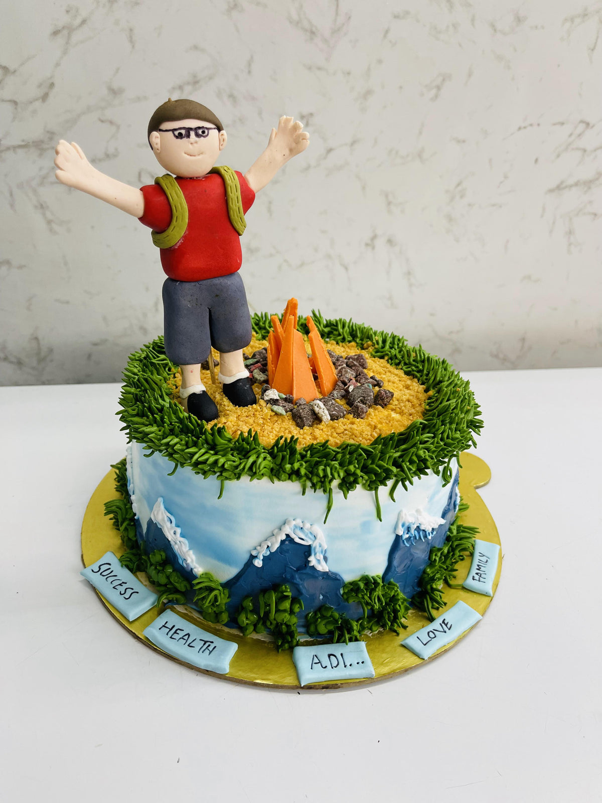 Camping Theme Cake