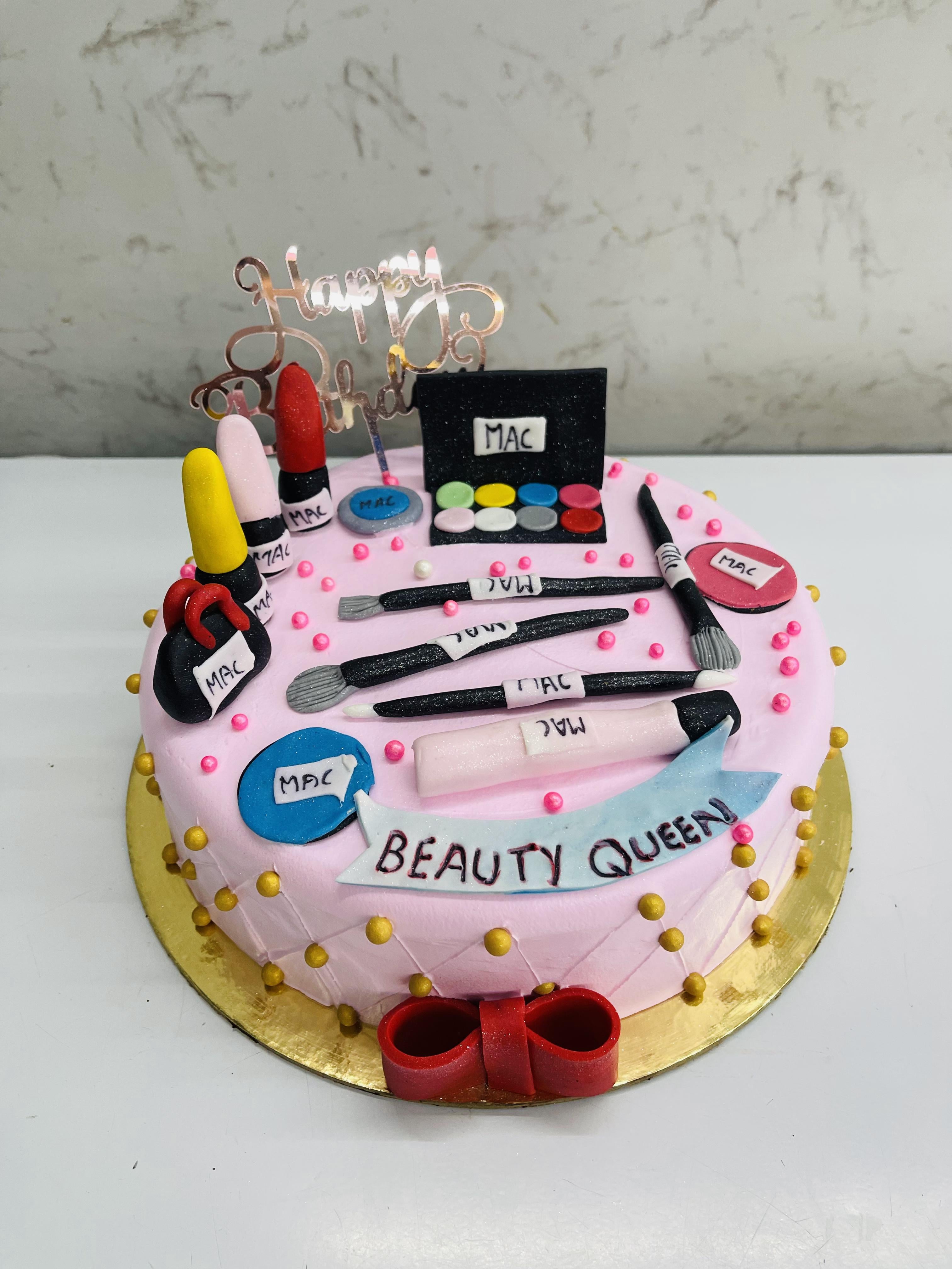 Mac Makeup Theme Fondant Cake