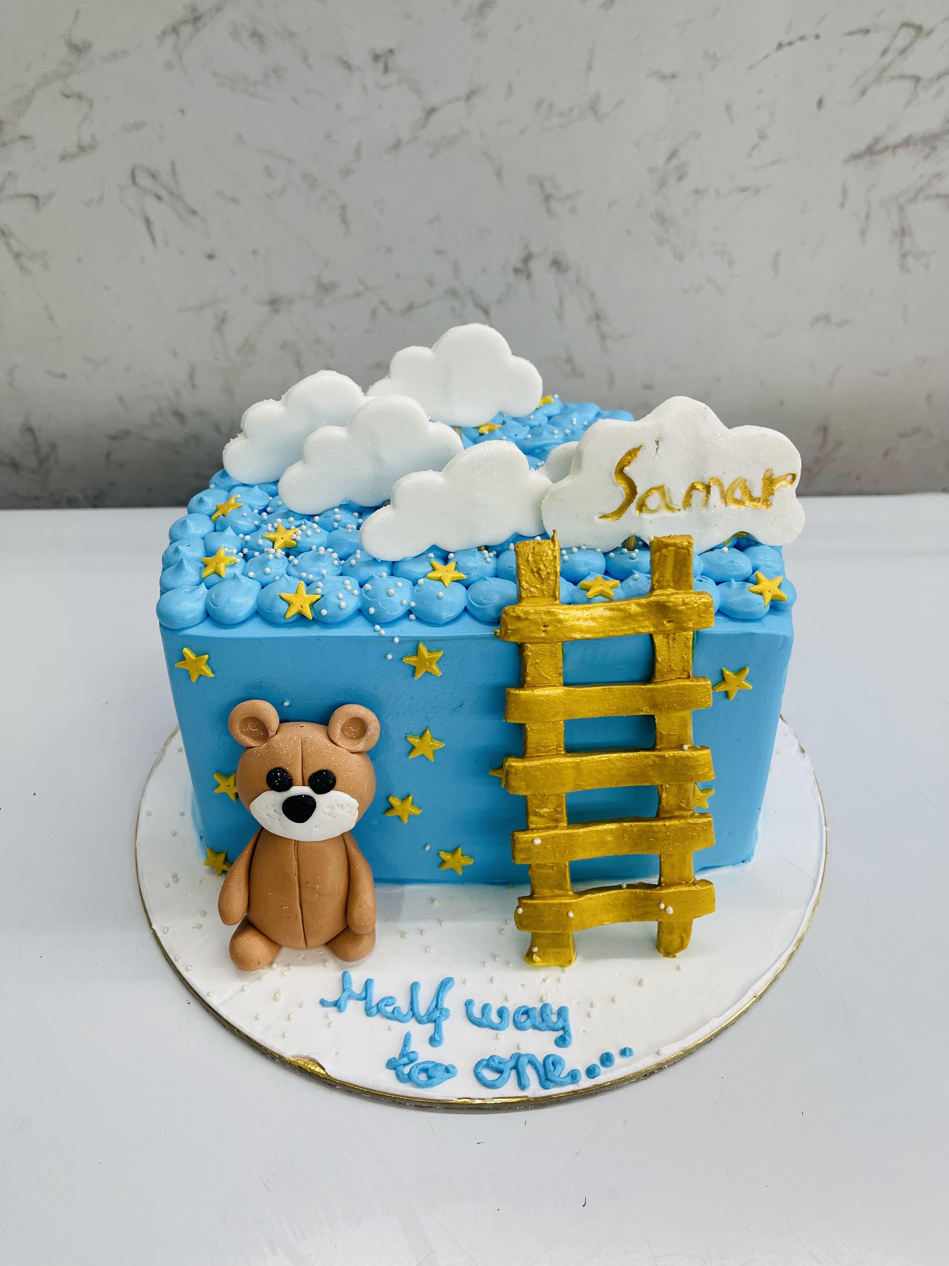 Blue Bear Birthday Cake