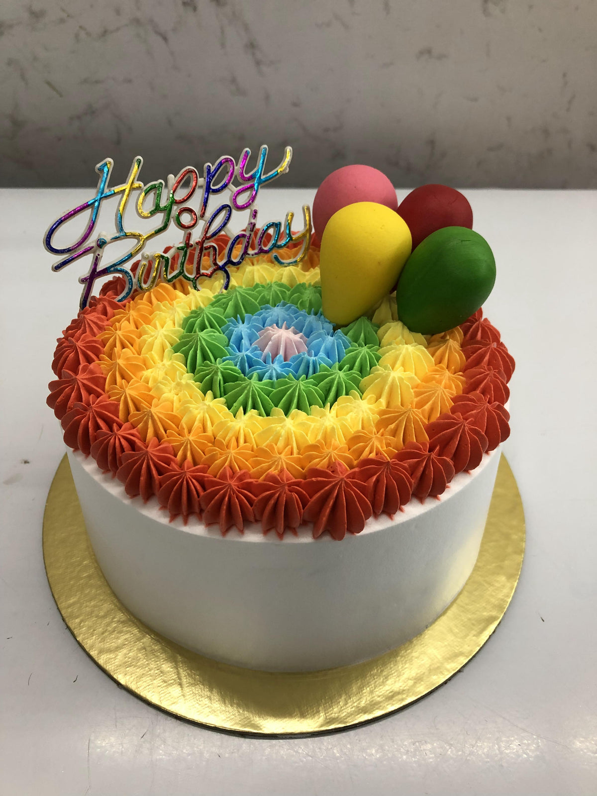 Rose Milk Rainbow Cake