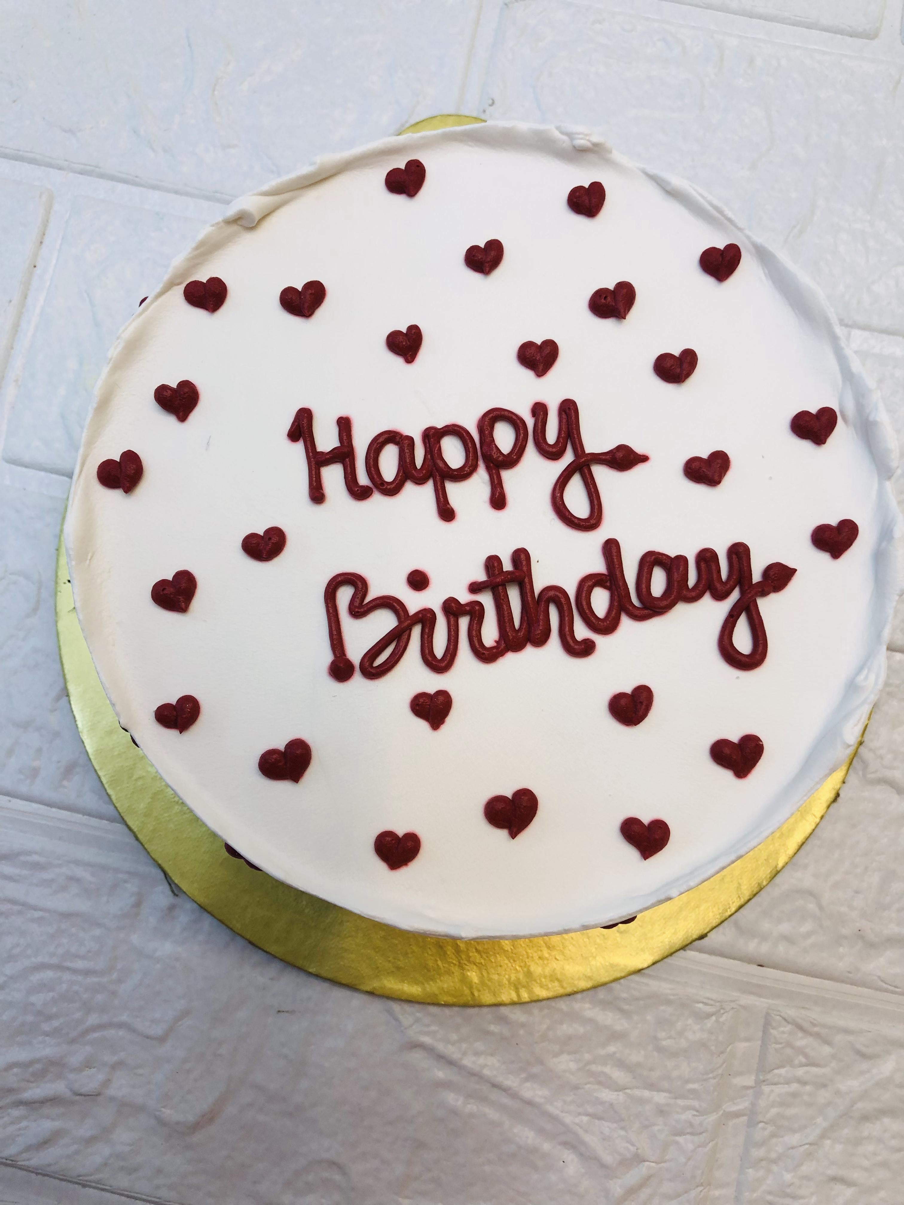 Simple Red Hearts Cake