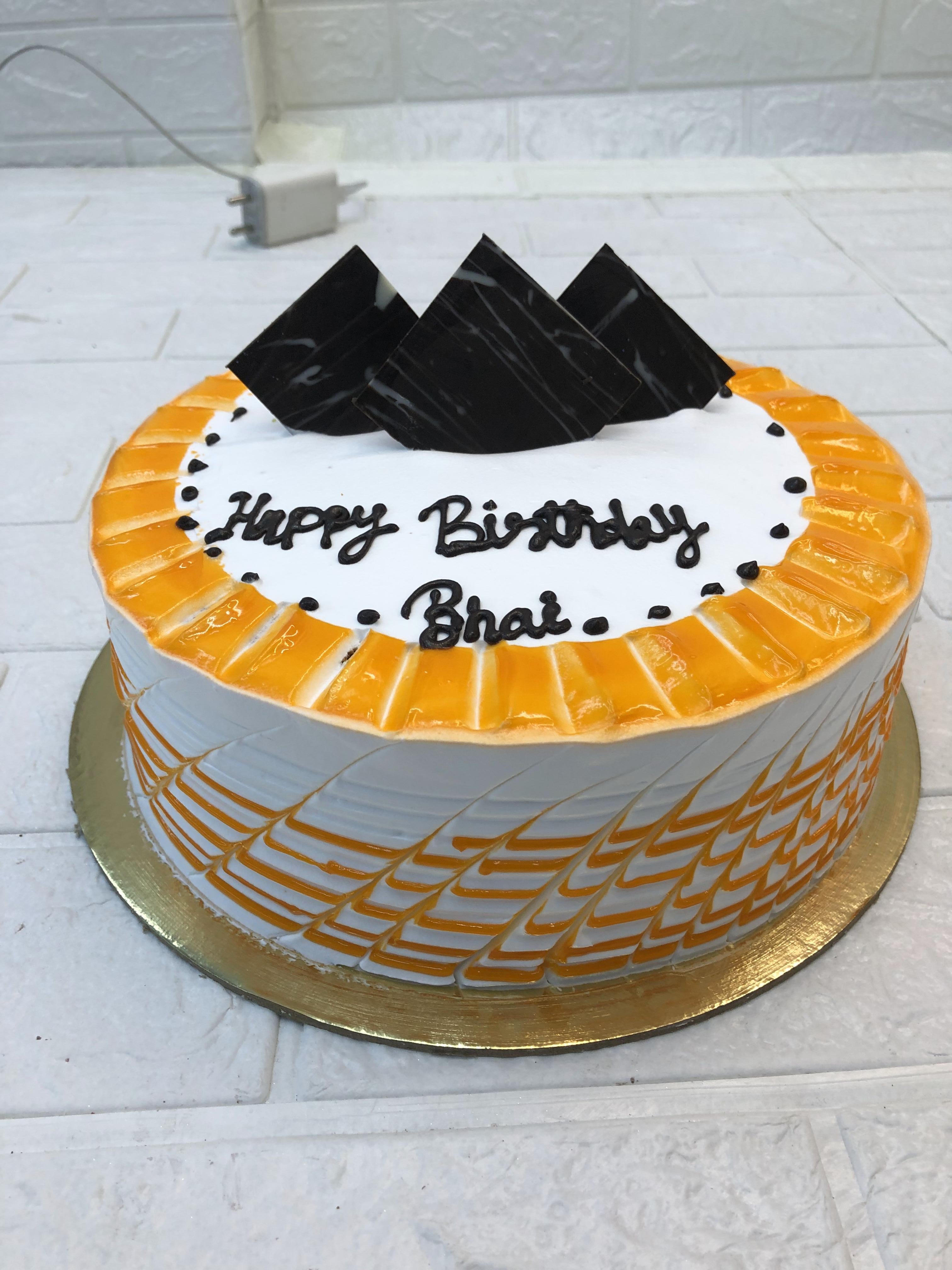 White & Orange Cream Cake