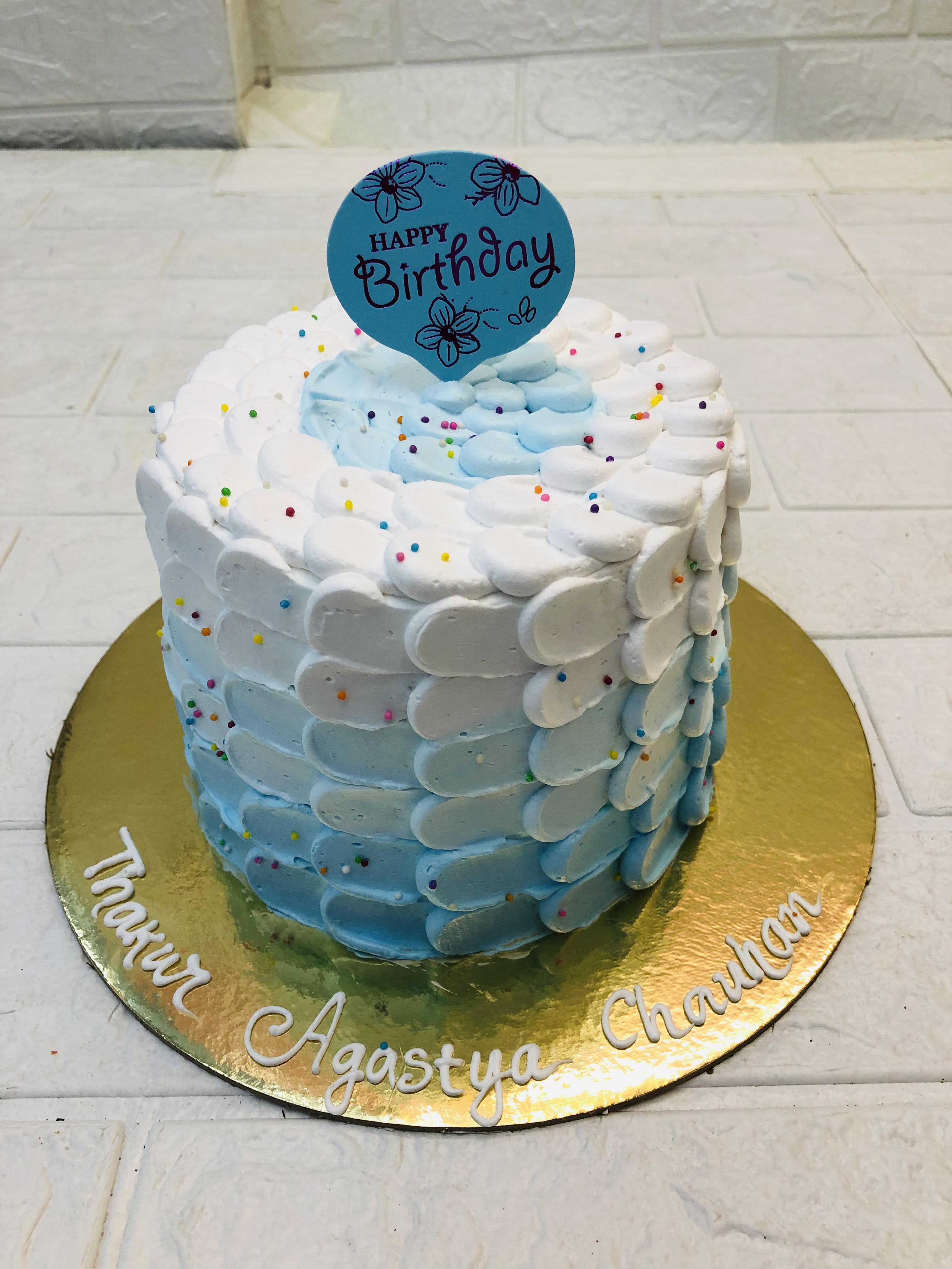 Beyond Round Blue Cake