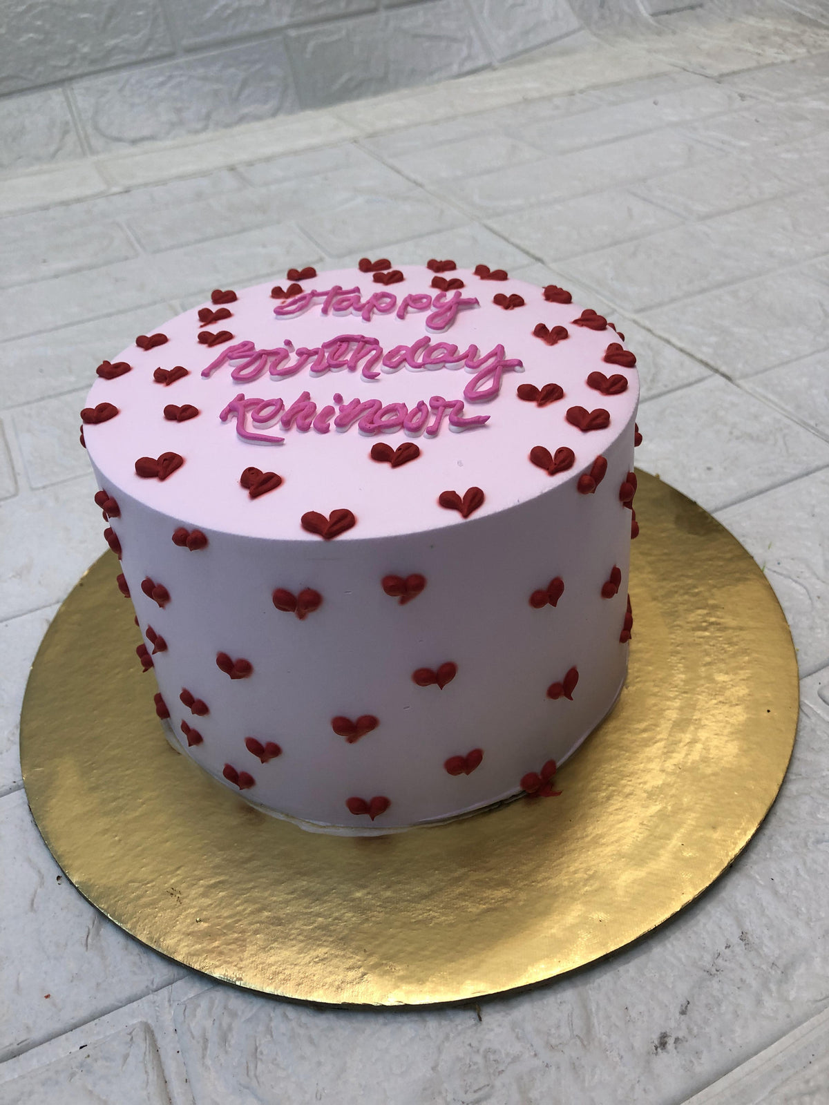 Red Hearts Cake