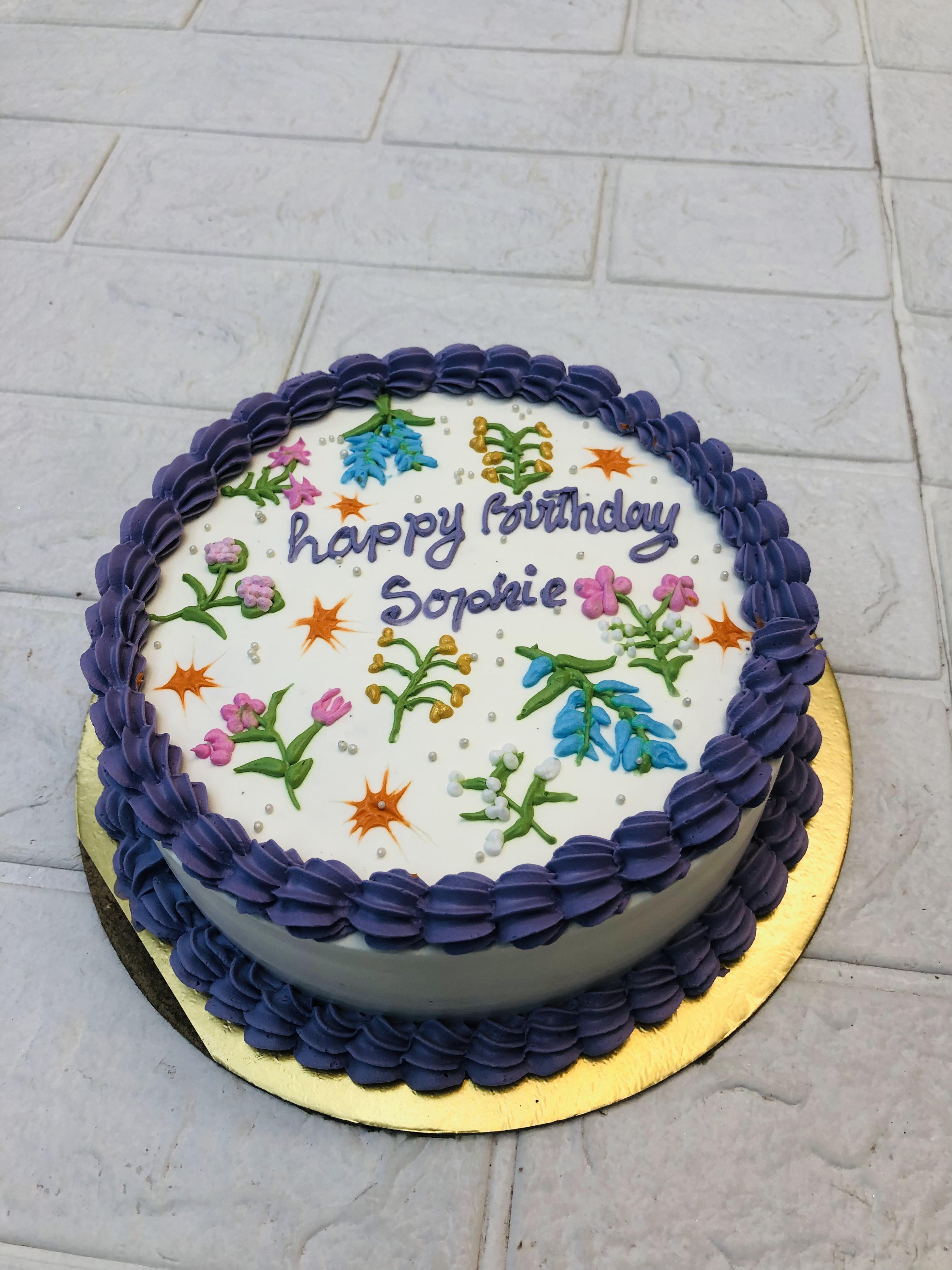 Colorful Florals Birthday Cake