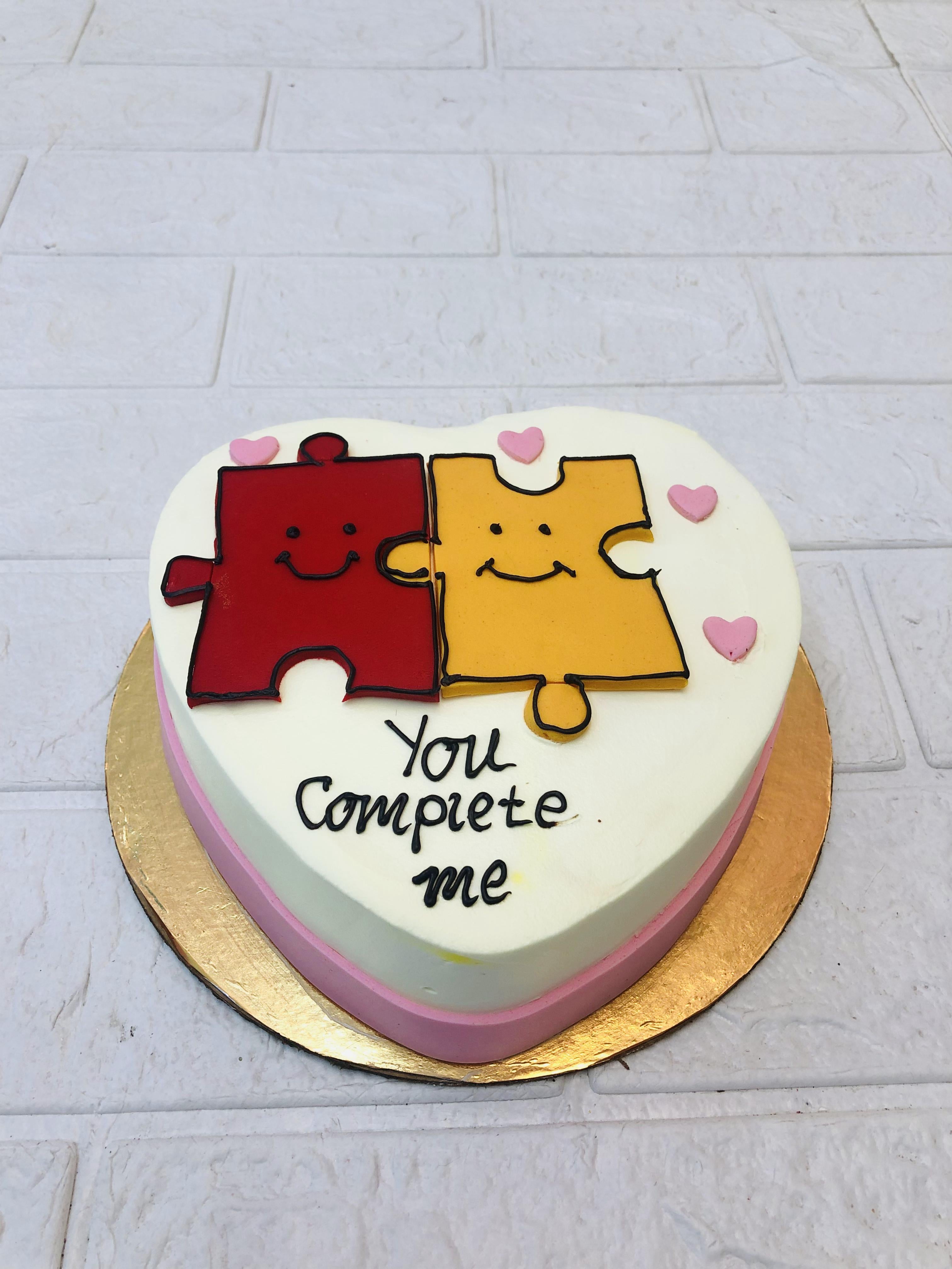 You Complete Me Heart Cake