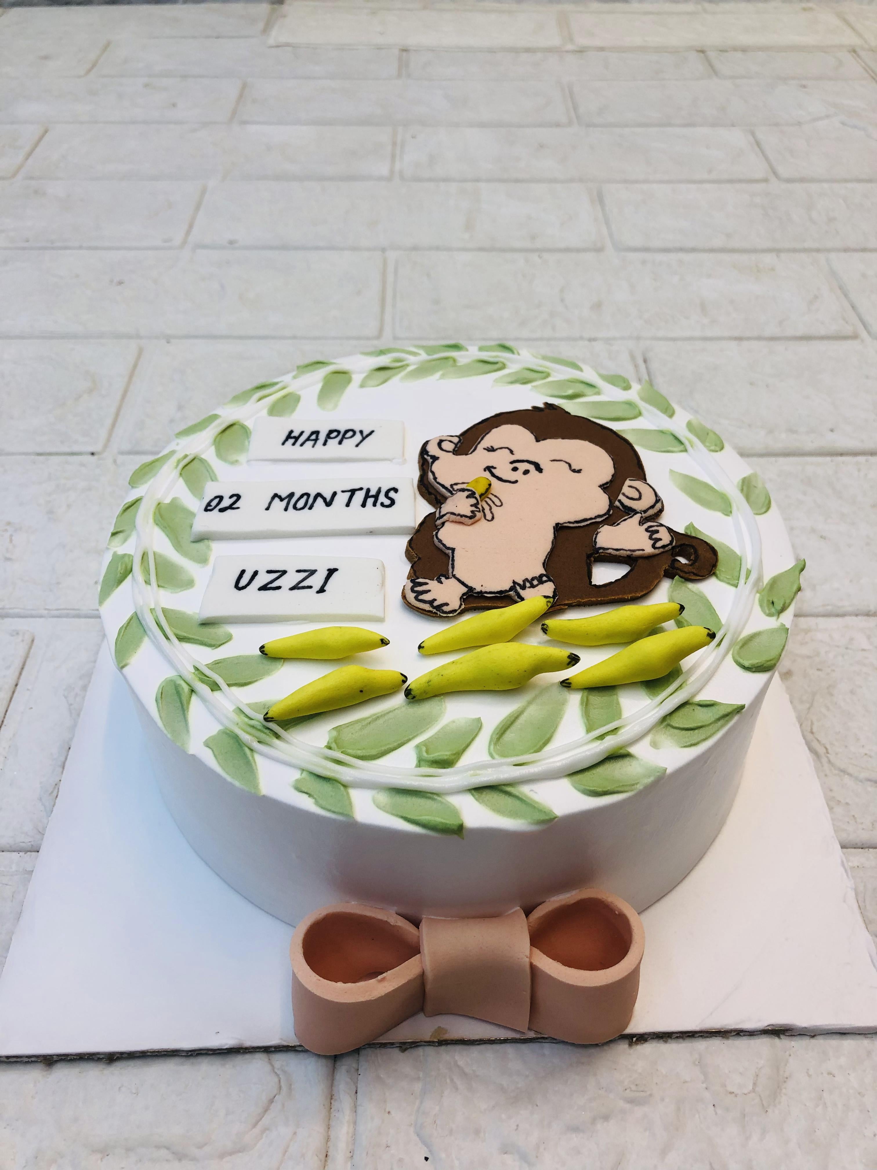 Monkey Banana Theme Cake