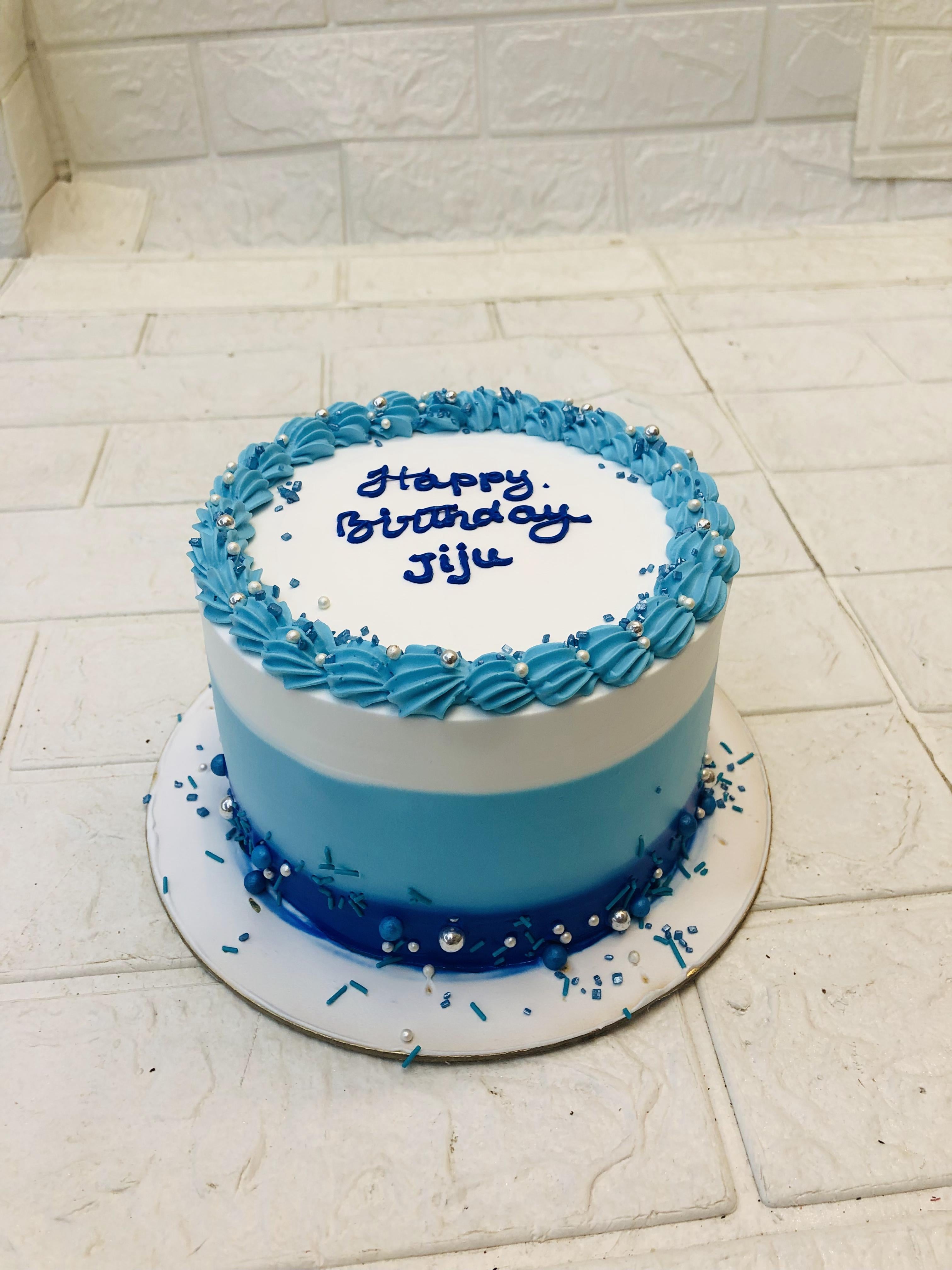 Blue Cream Theme Cake