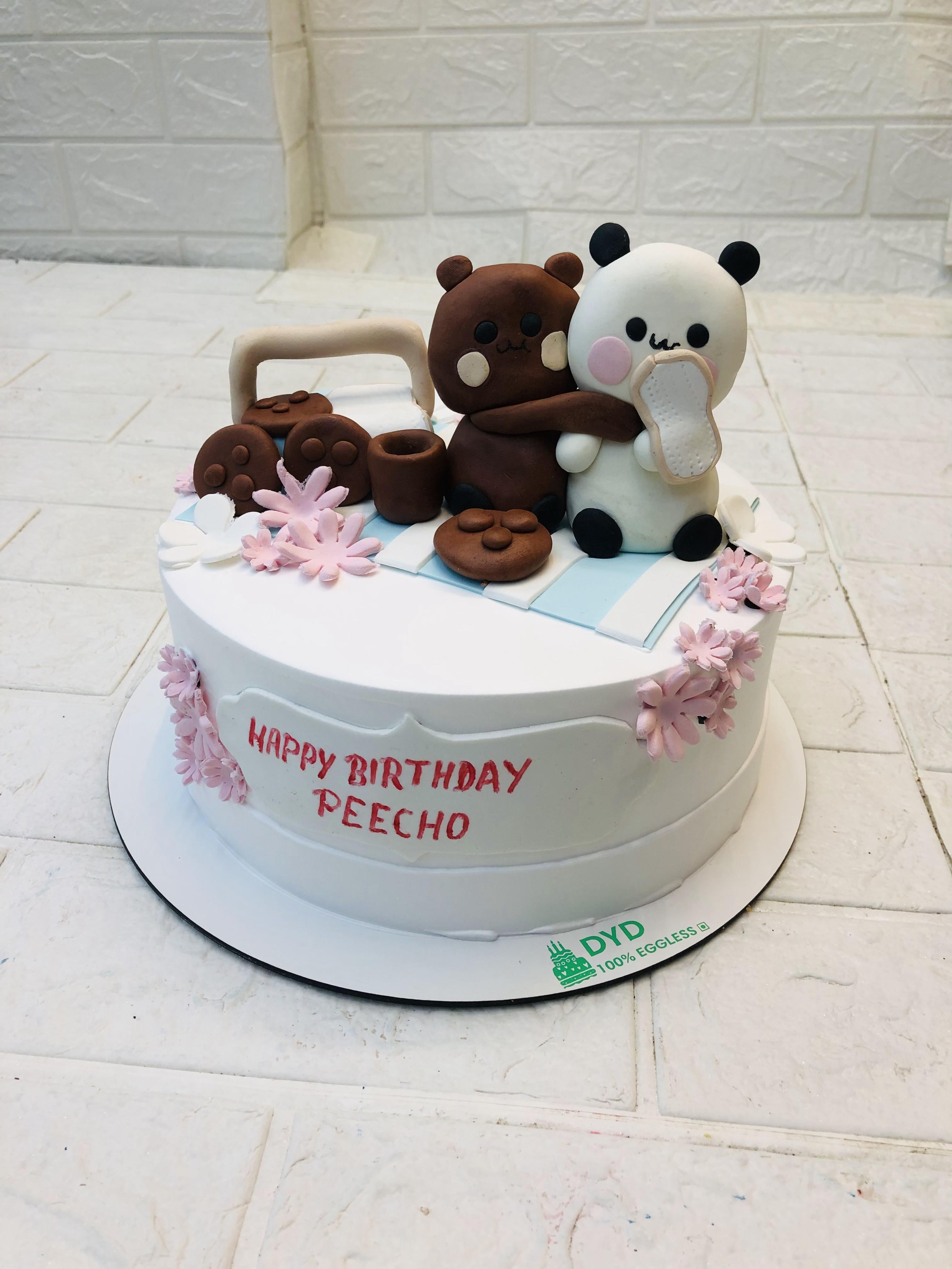 Teddy Bear Couple Cake