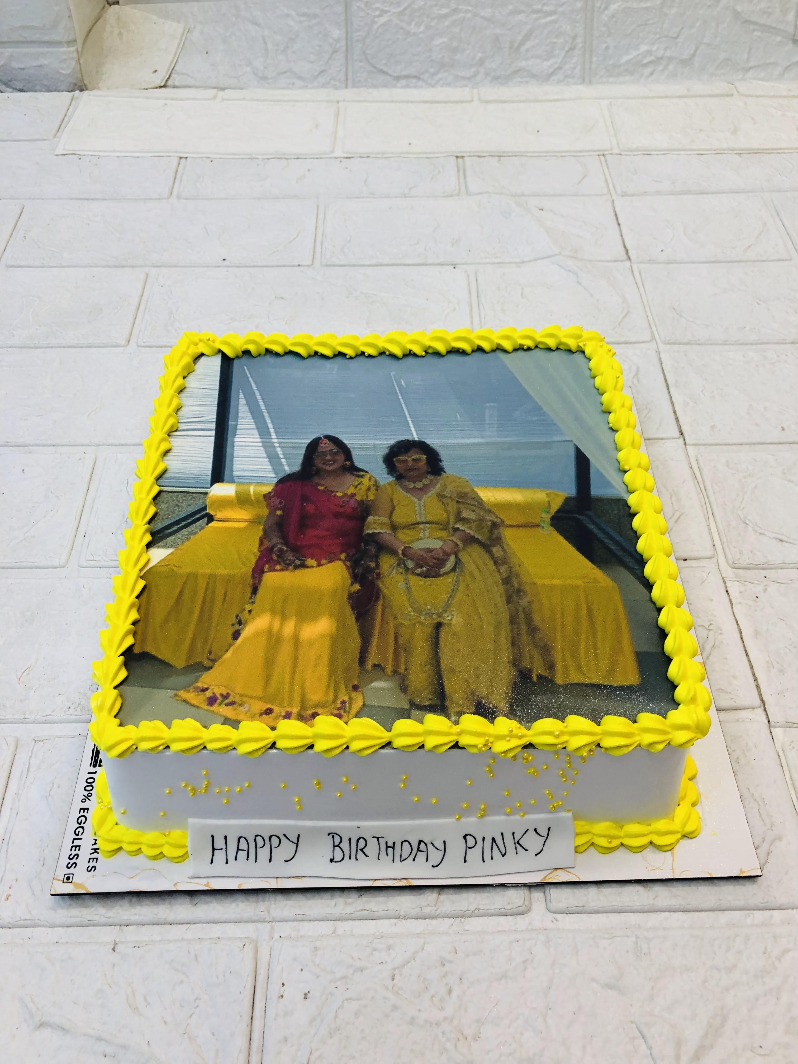 Yellow Photo Friends Cake
