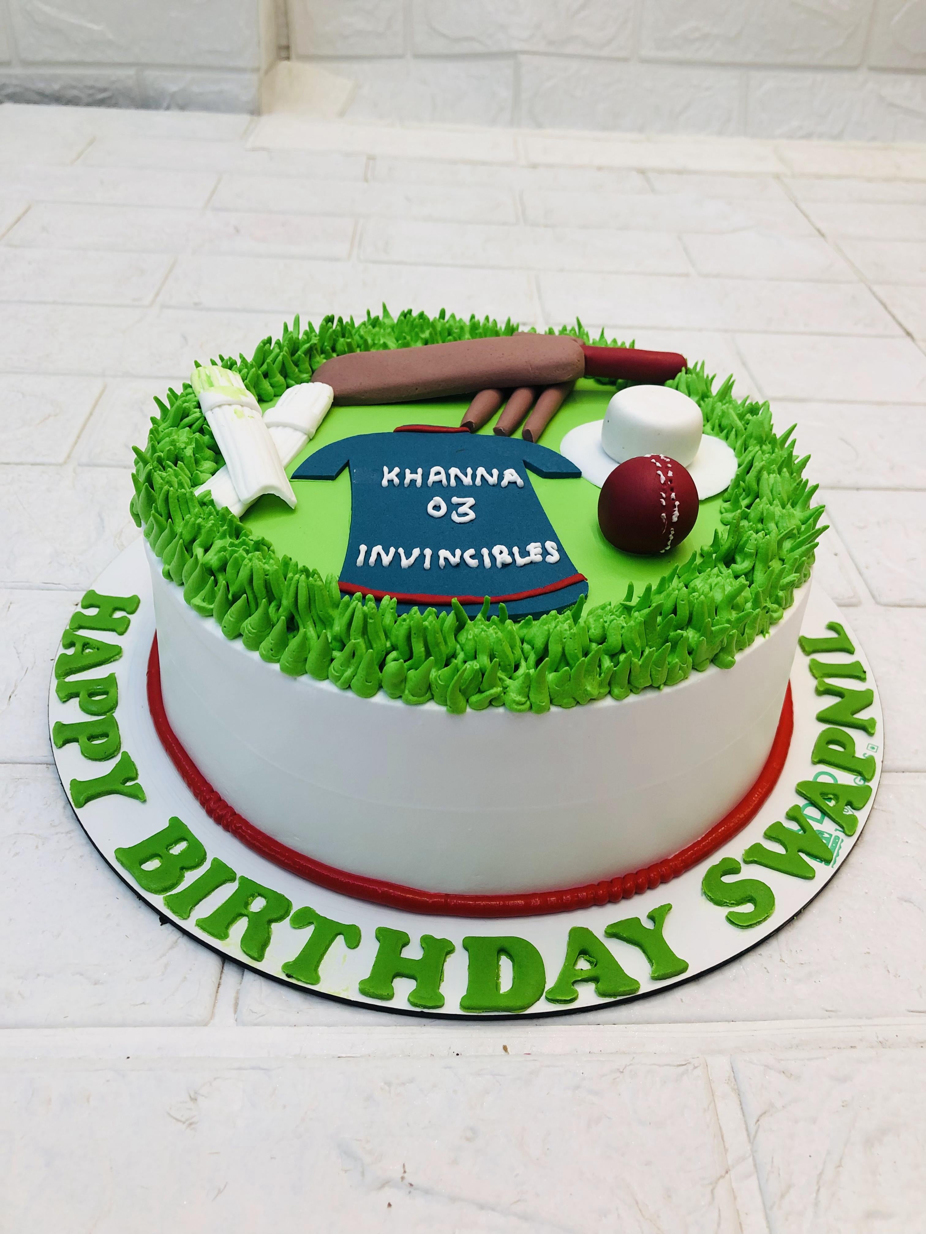 Cricket Theme Fondant Cake