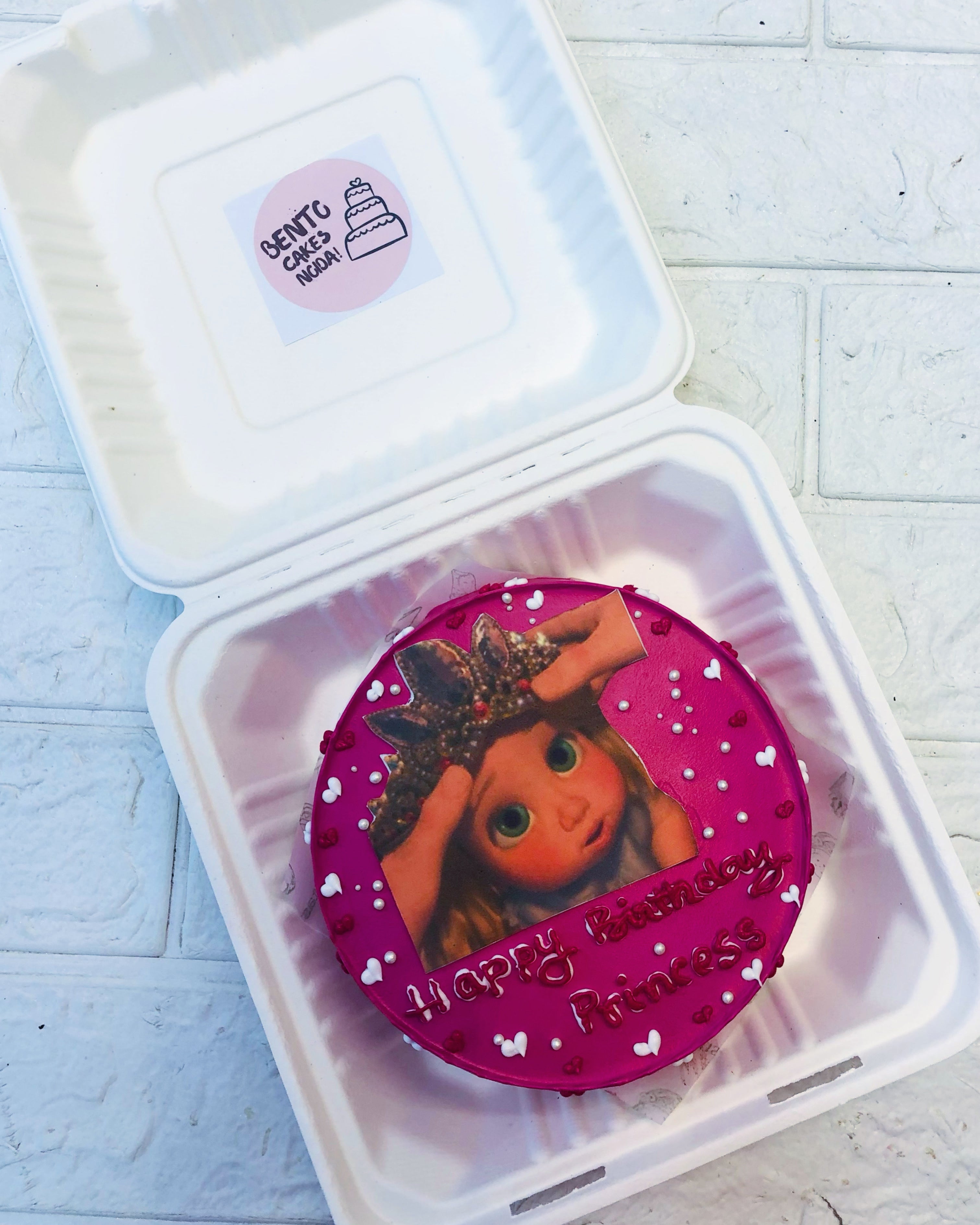 Masha Cartoon Dark Pink Bento Cake