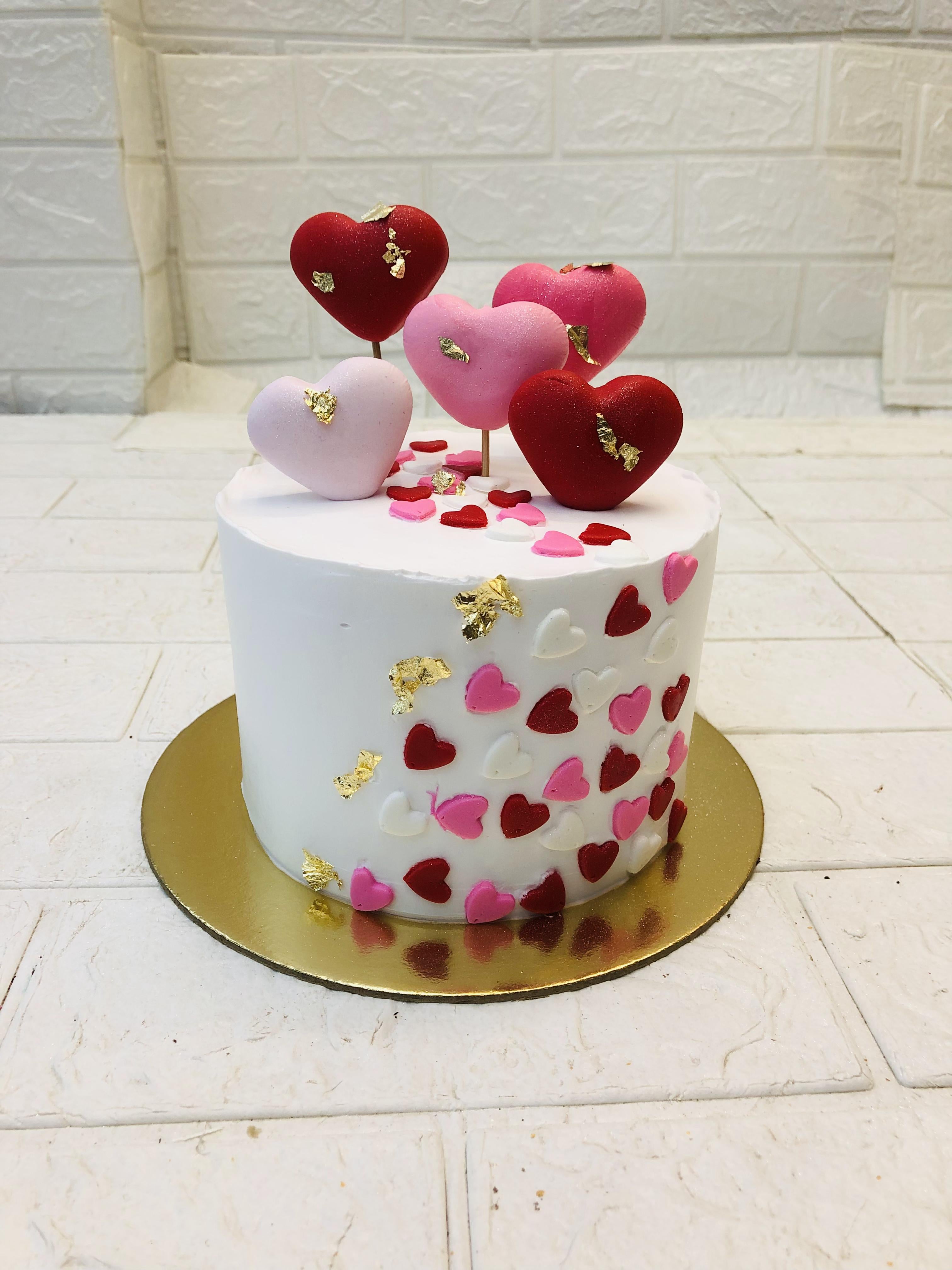 Heart Shaped Anniversary Cake