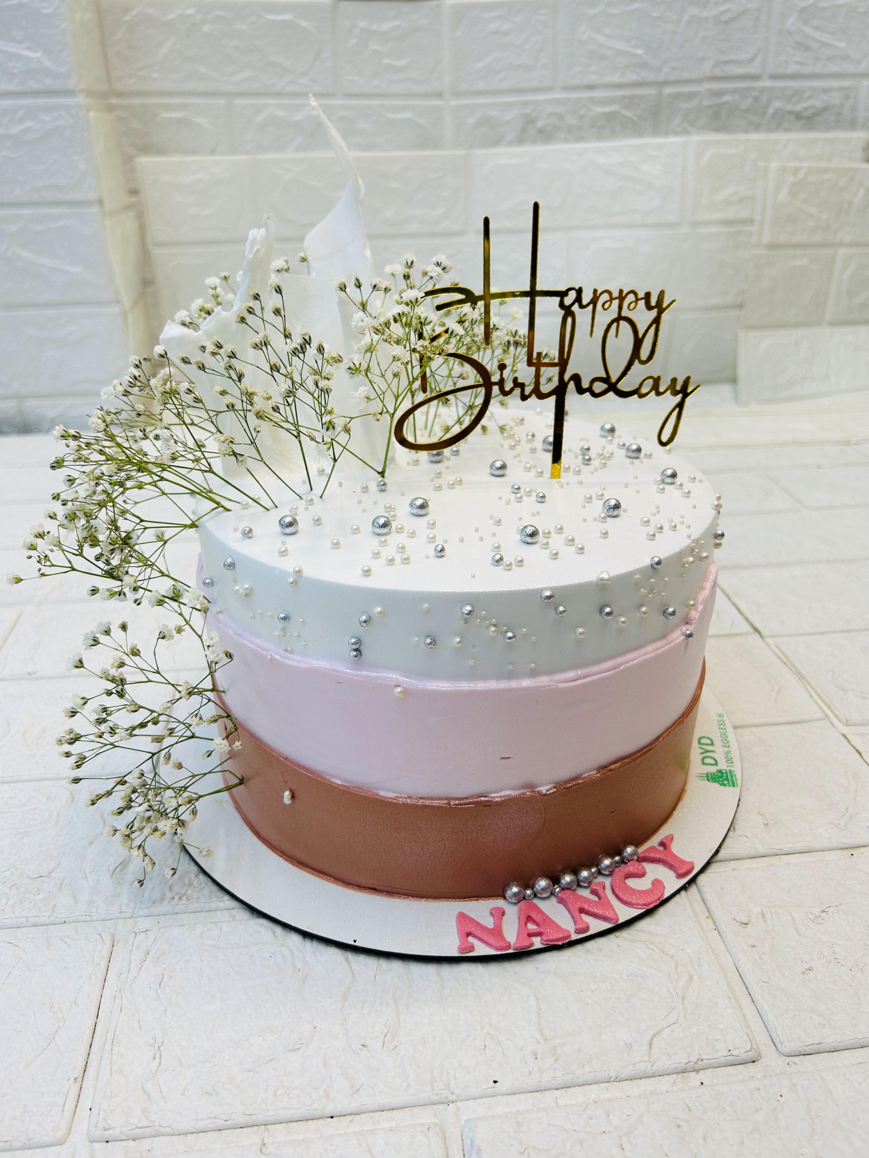 Aesthetic Floral Birthday  Cake 1