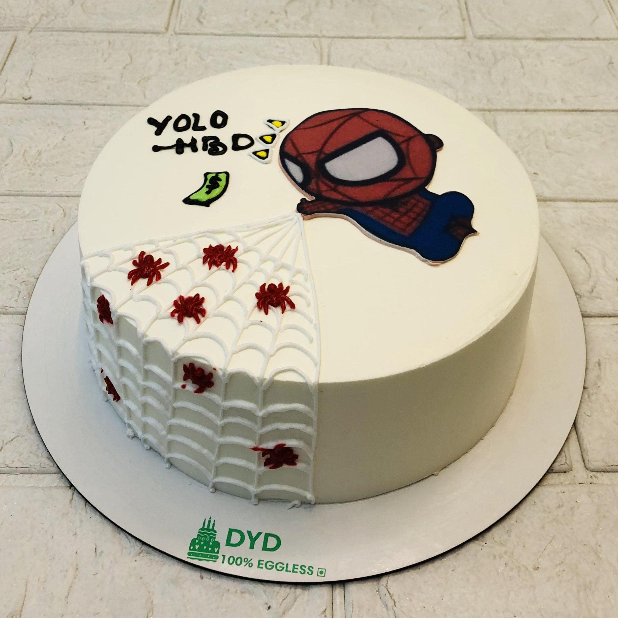 Spider Man White Cake