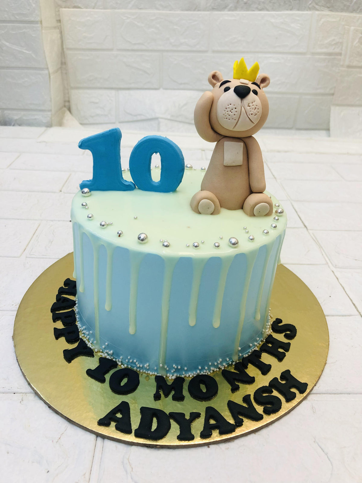 Teddy Bear Blue Cake 2