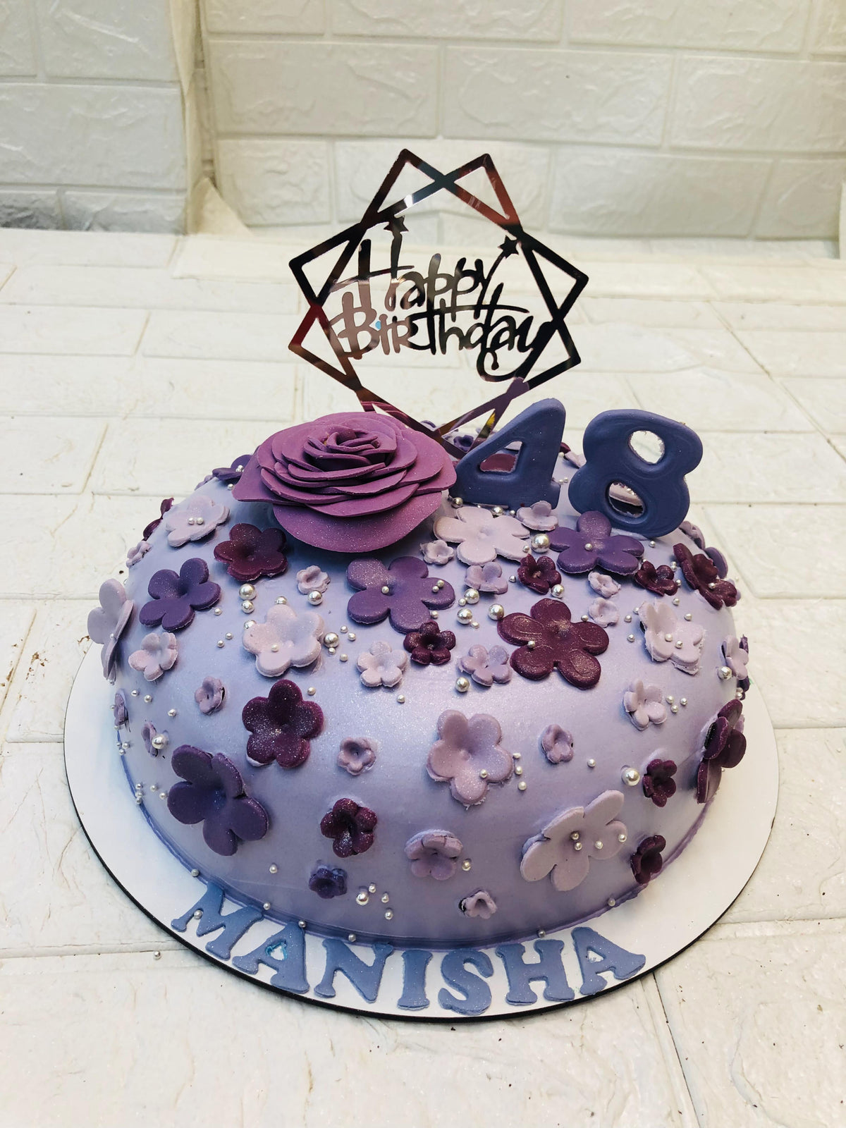 Beautiful Magenta Purple Florals Cake