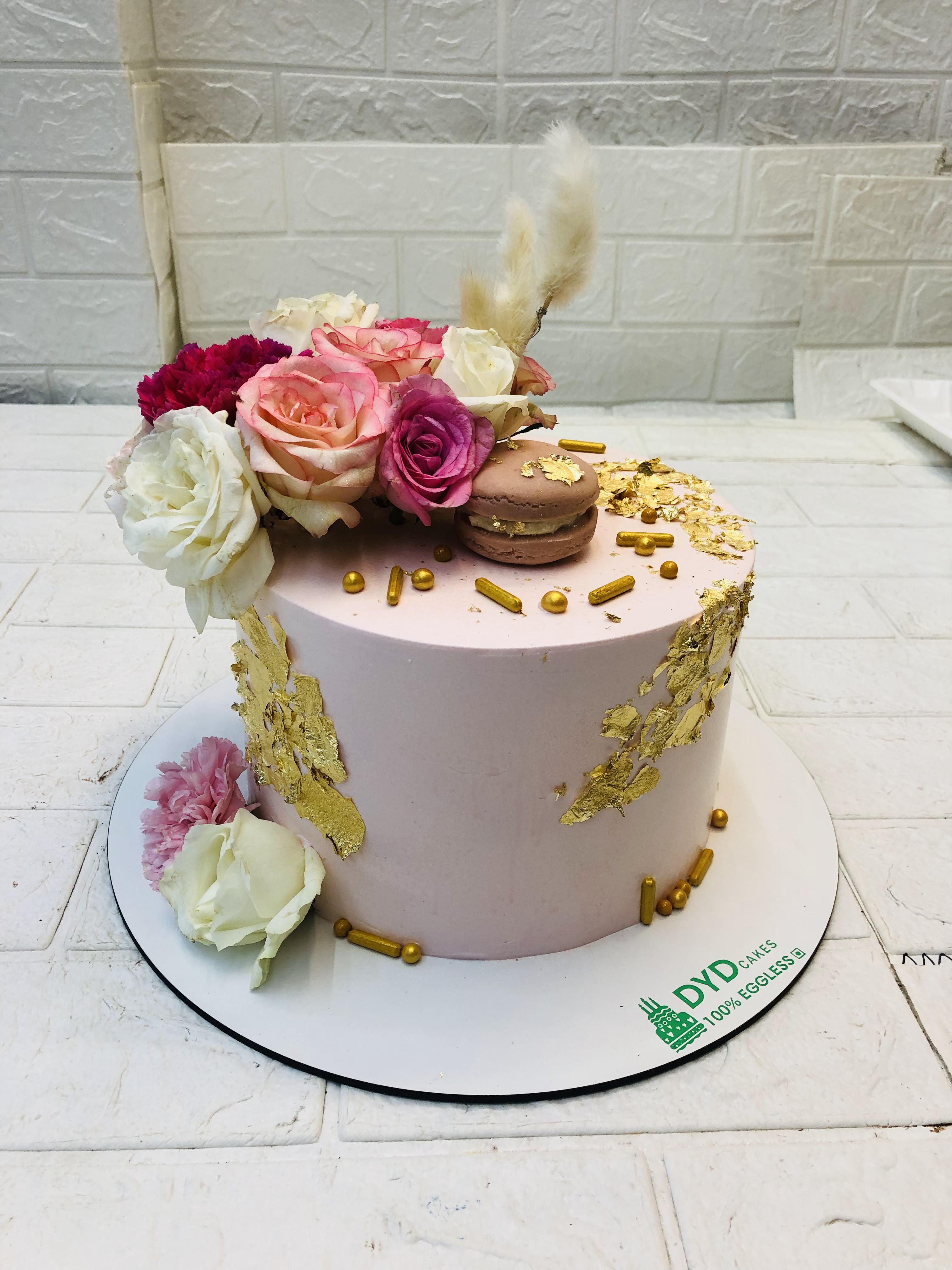 Aesthetic Floral Pink Cake