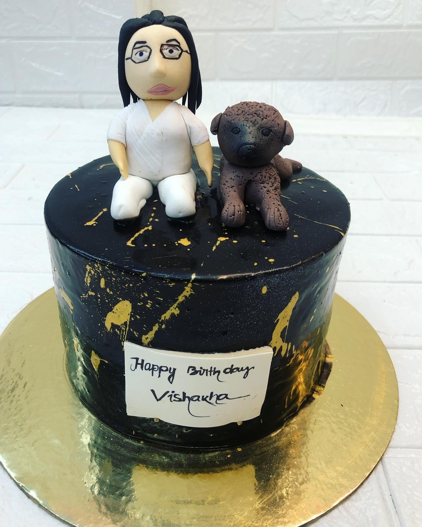Lady With Dog Theme Cake