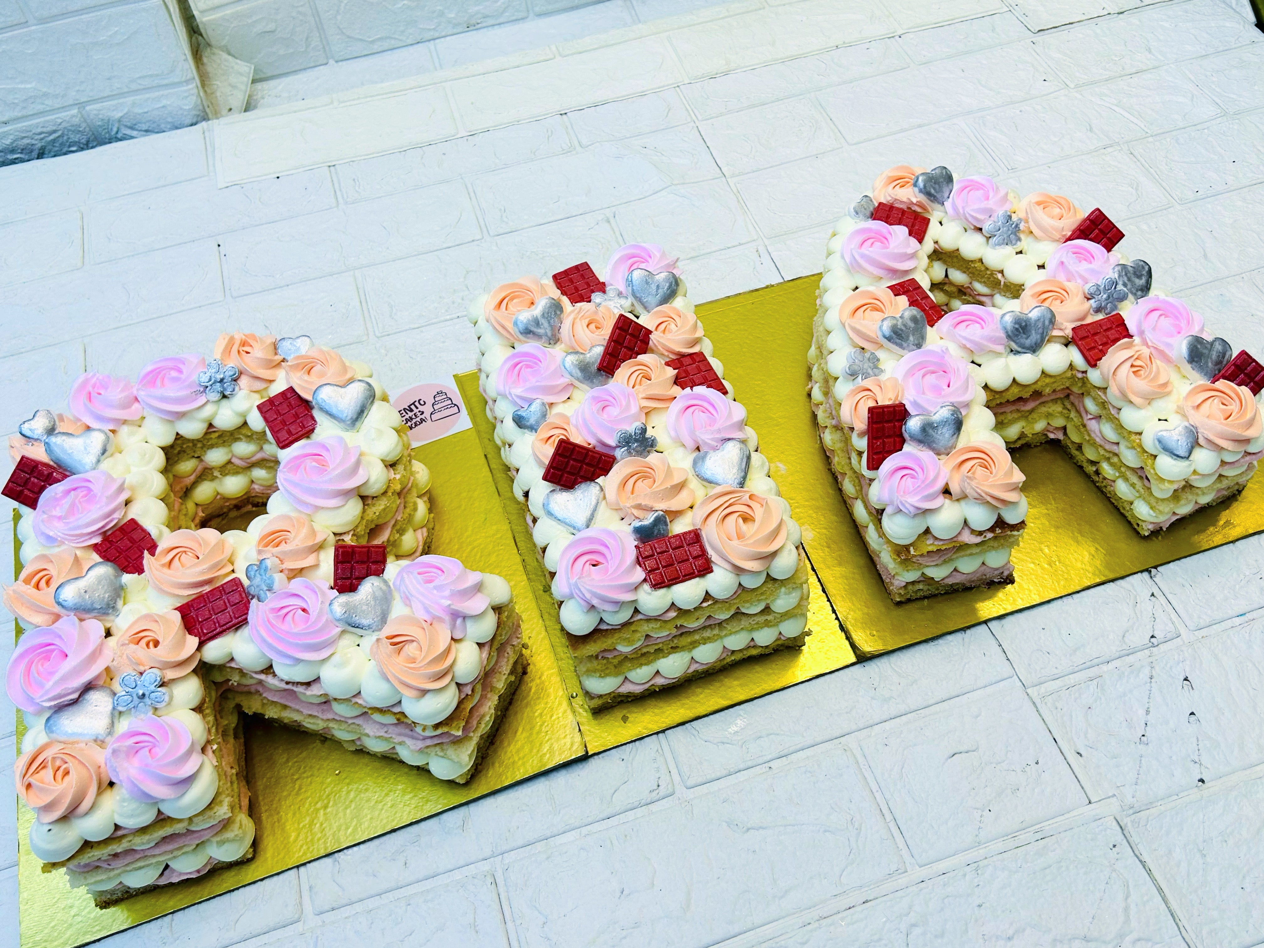 Beautiful Monogram Name Cake