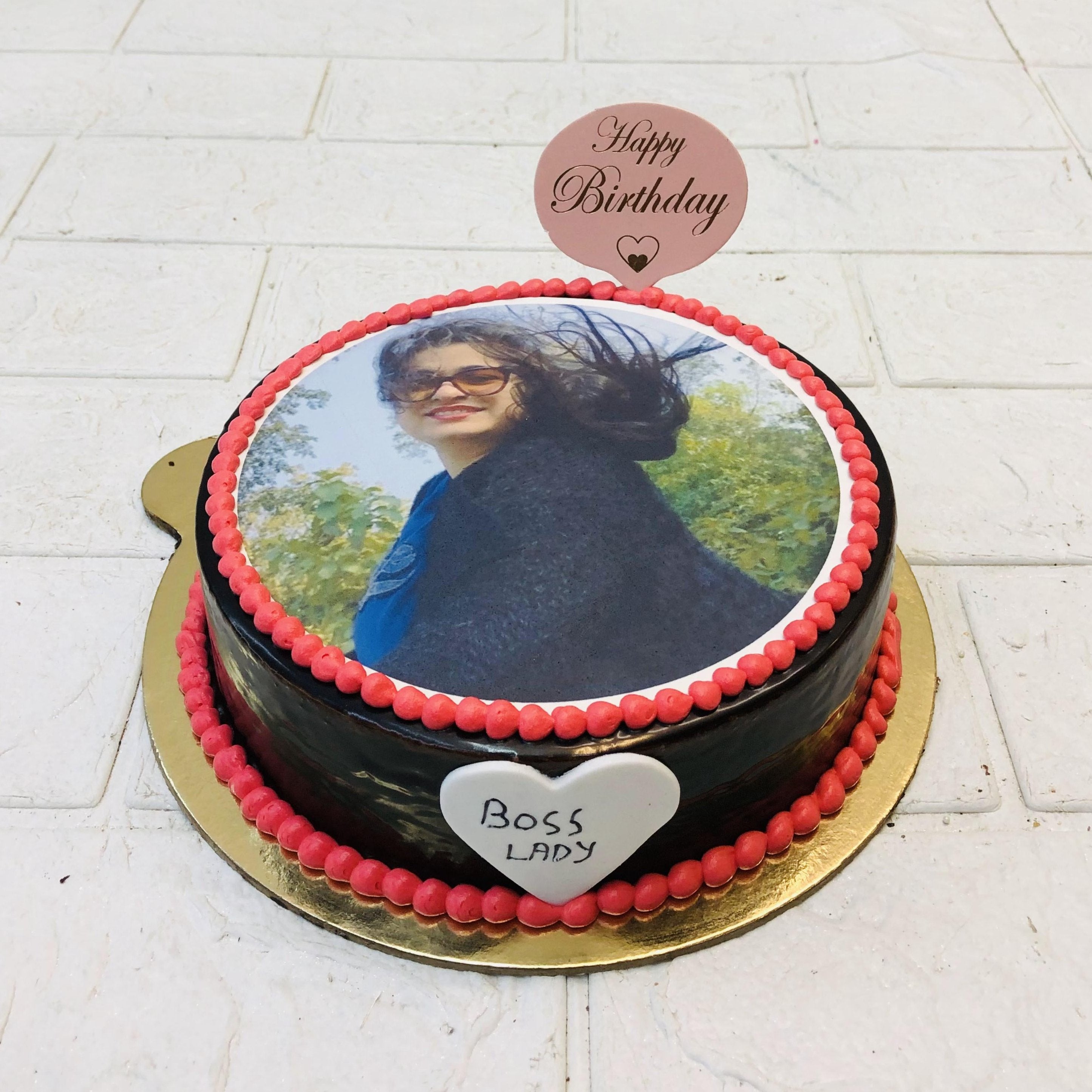 Round Black Forest Photo Cake