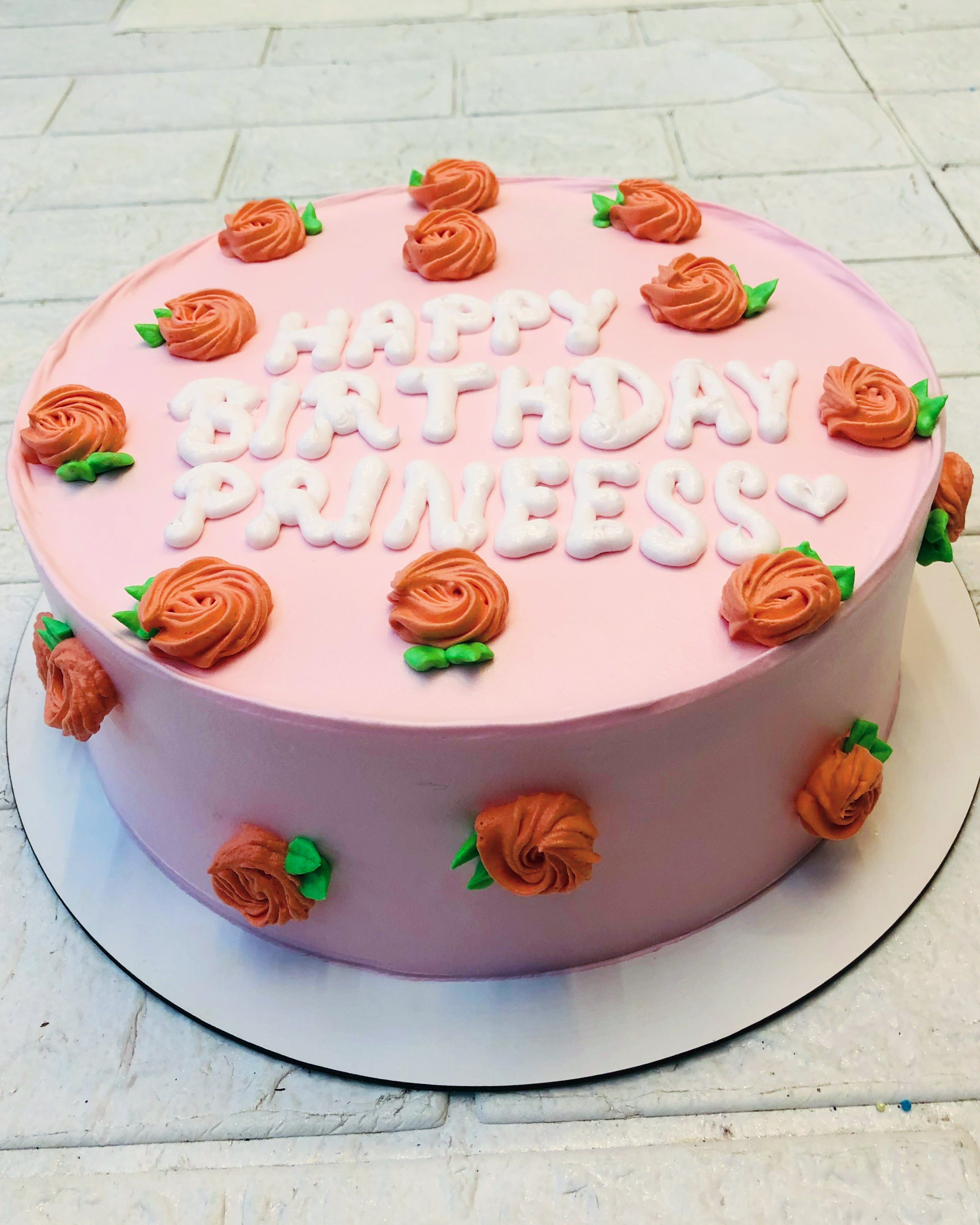 Red Florals Birthday Cake